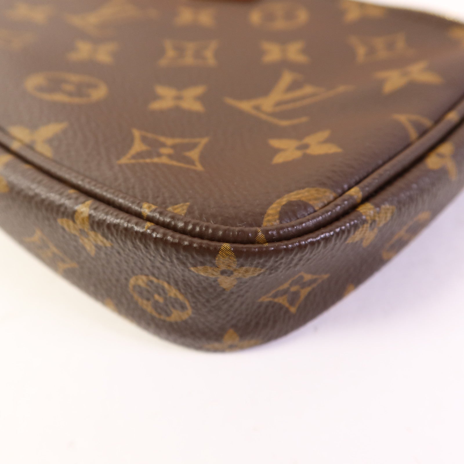 LOUIS VUITTON Monogram Multi Pochette Accessoires金扣手挽肩背兩用袋棕色