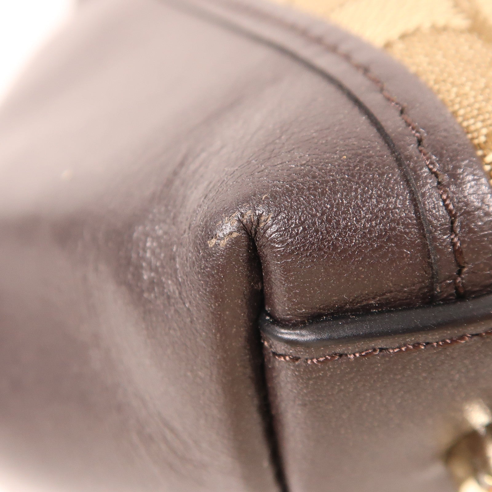 COACH 帆布Shoulder Bag金扣肩背袋棕色