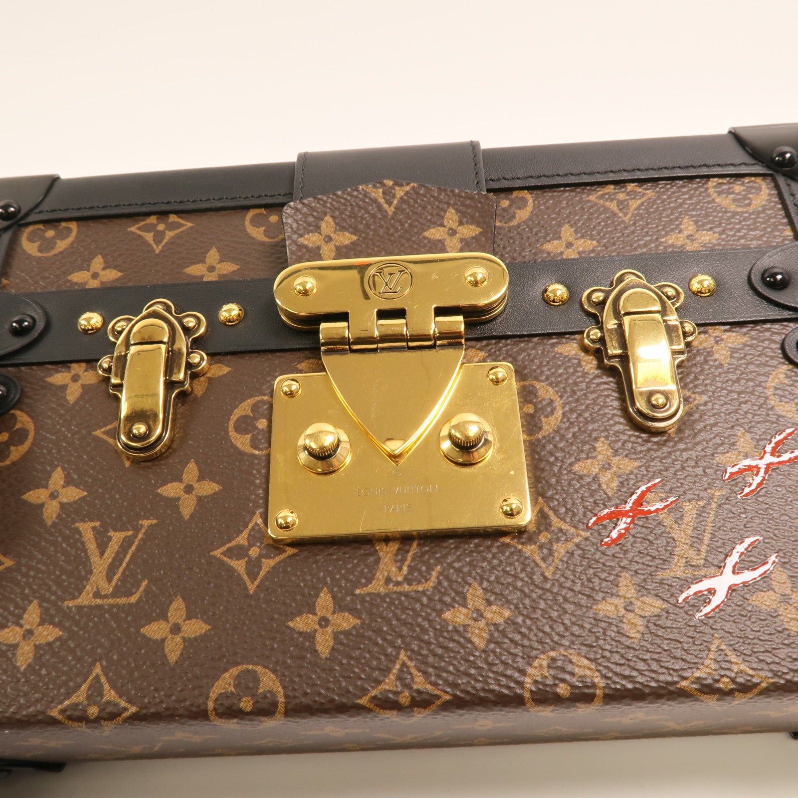 LOUIS VUITTON Monogram Petite Malle金扣肩背袋