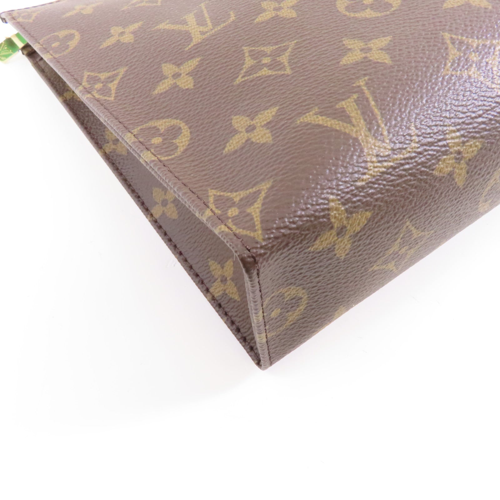LOUIS VUITTON Monogram Pouch金扣手拿包啡色