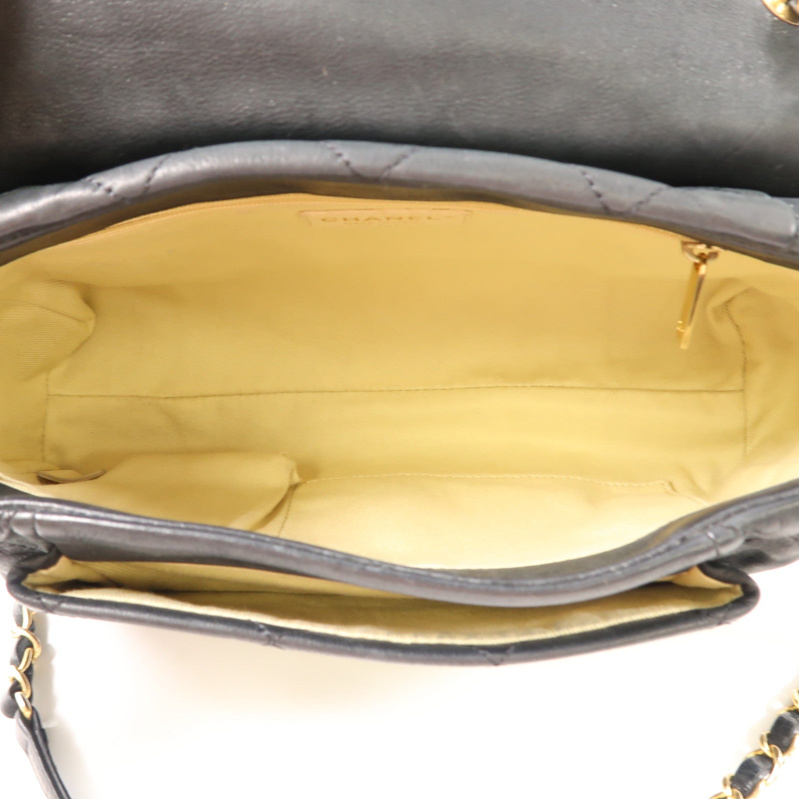 CHANEL 皮革Chain Shoulder Bag金扣鏈帶肩背袋黑色