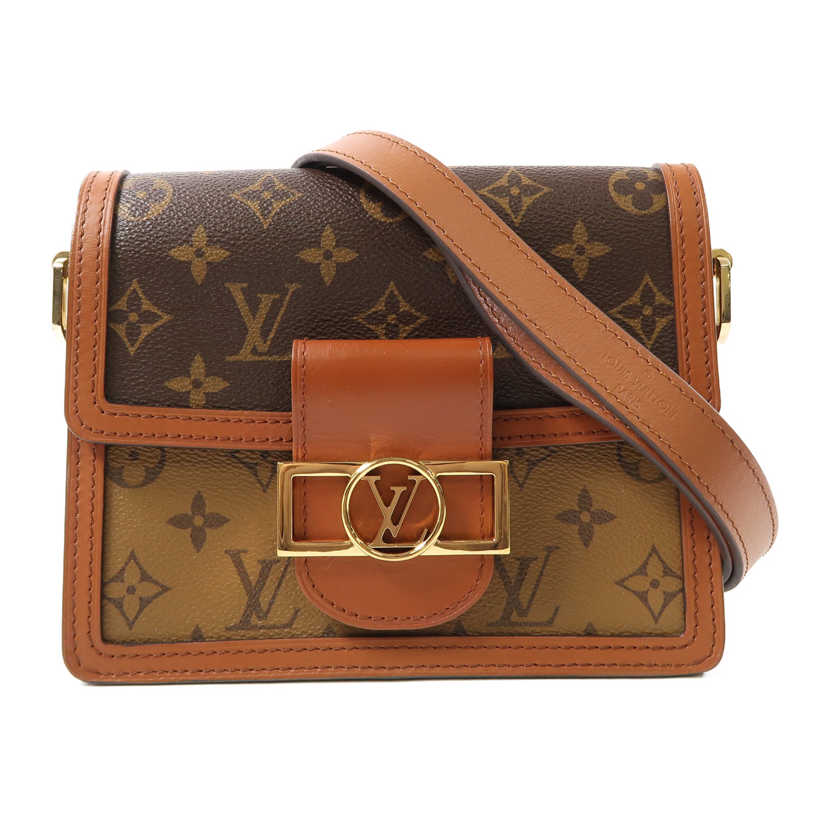 LOUIS VUITTON 【激減優惠】Monogram Dauphine金扣肩背袋啡色