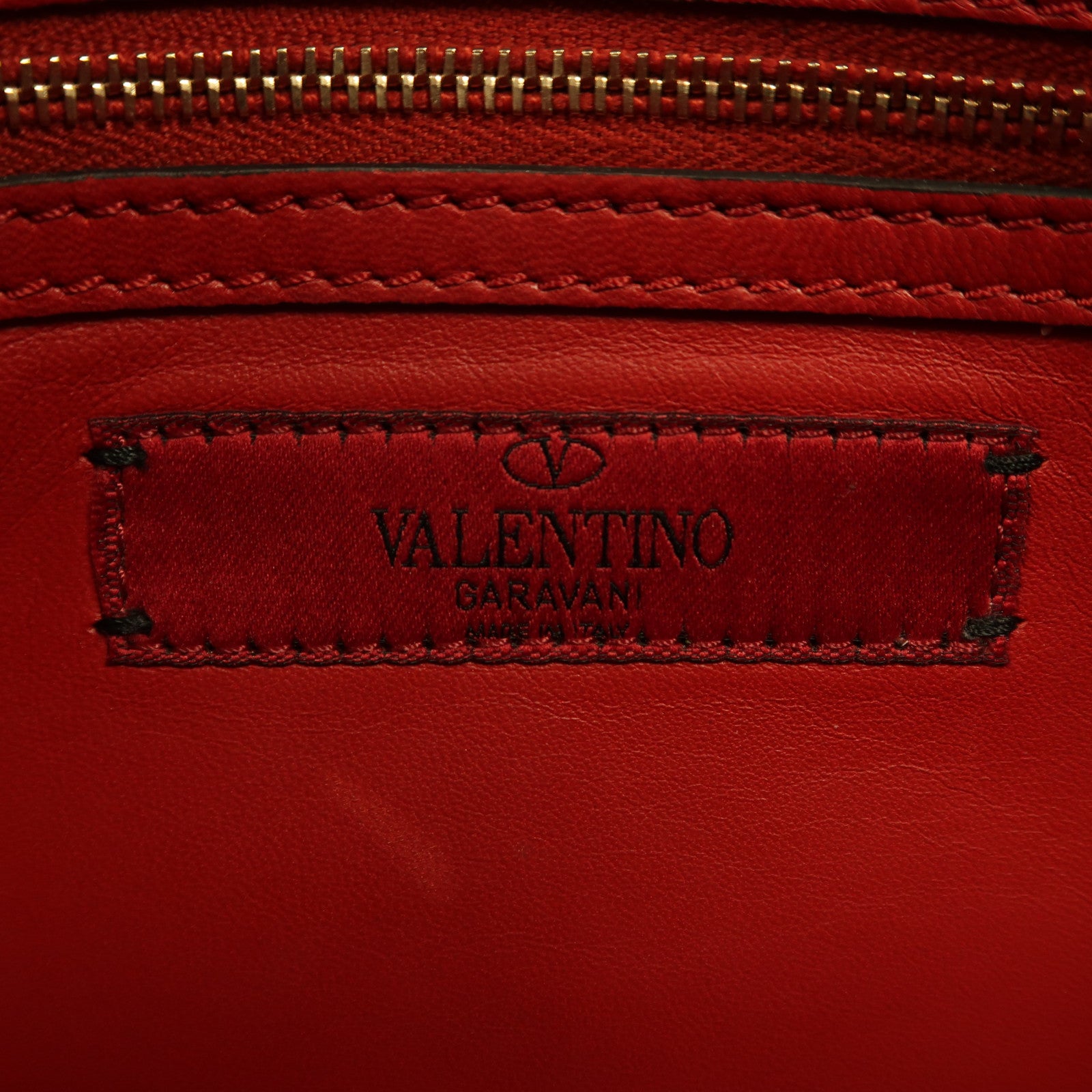 Valentino 牛皮皮革Garavani Rockstud金扣手拿包粉紅色/綠色