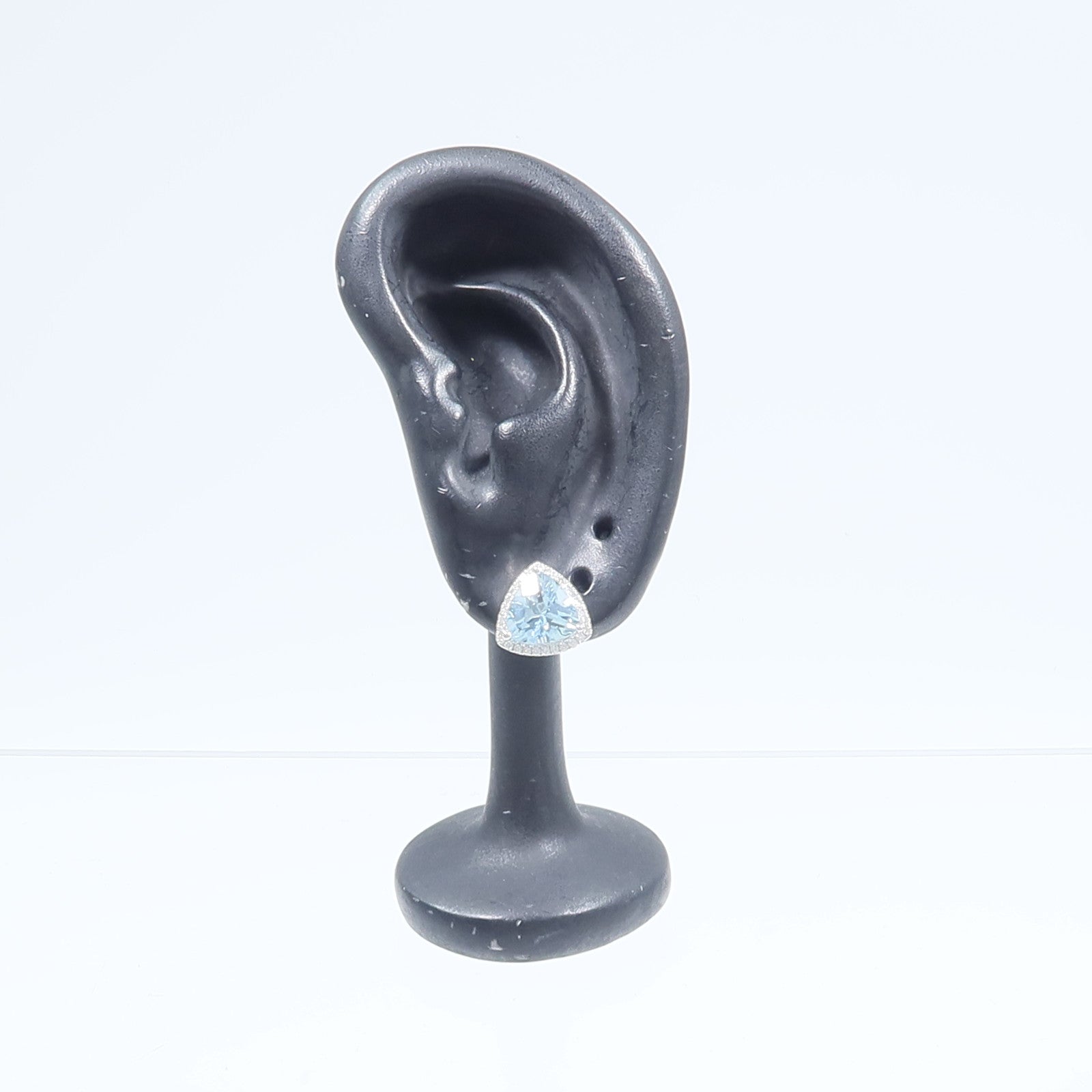 JEWELRY 18K白金Aquamarine Diamond Earrings海藍寶石/鑽石耳環
