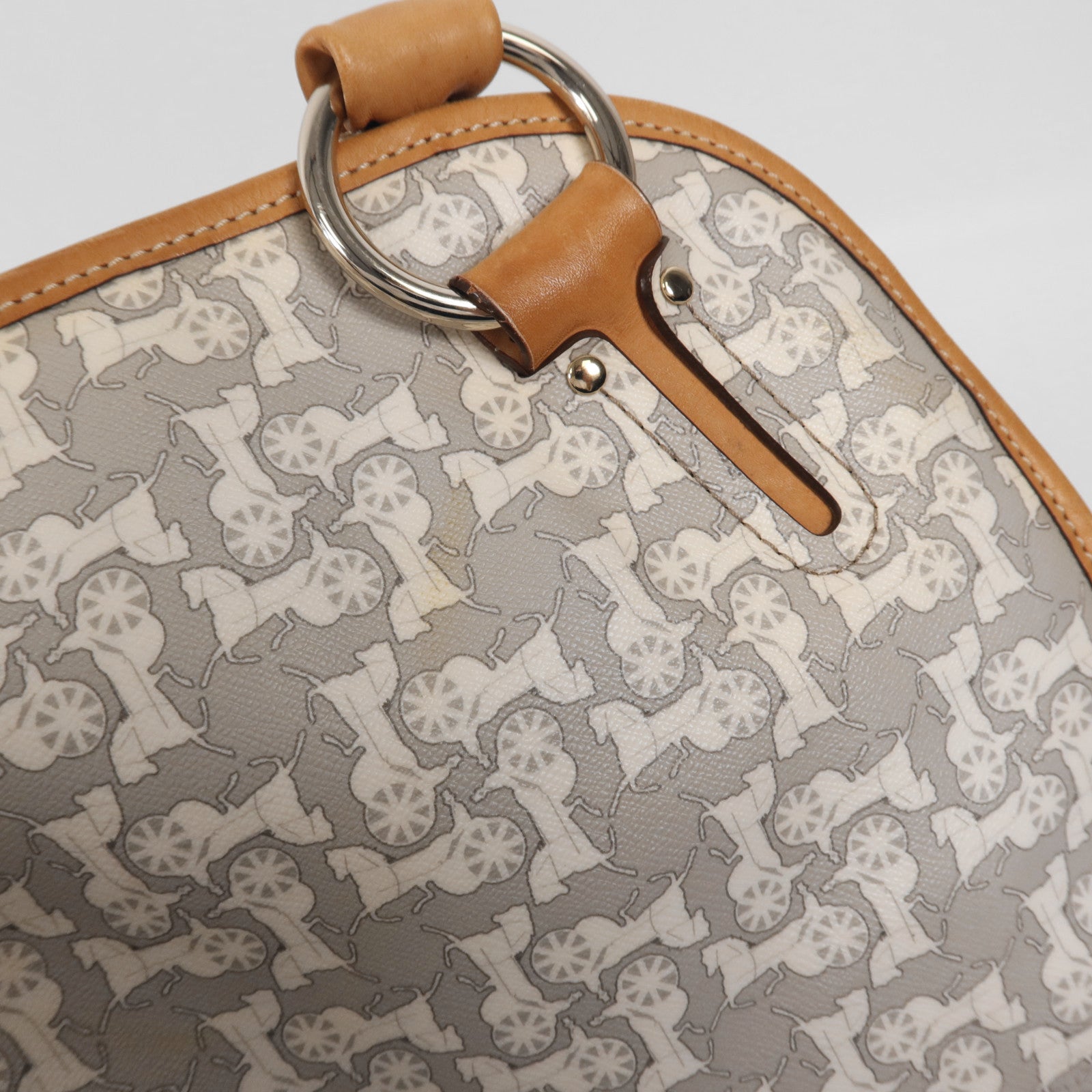 CELINE 塗層帆布Tote Bag銀扣手挽袋