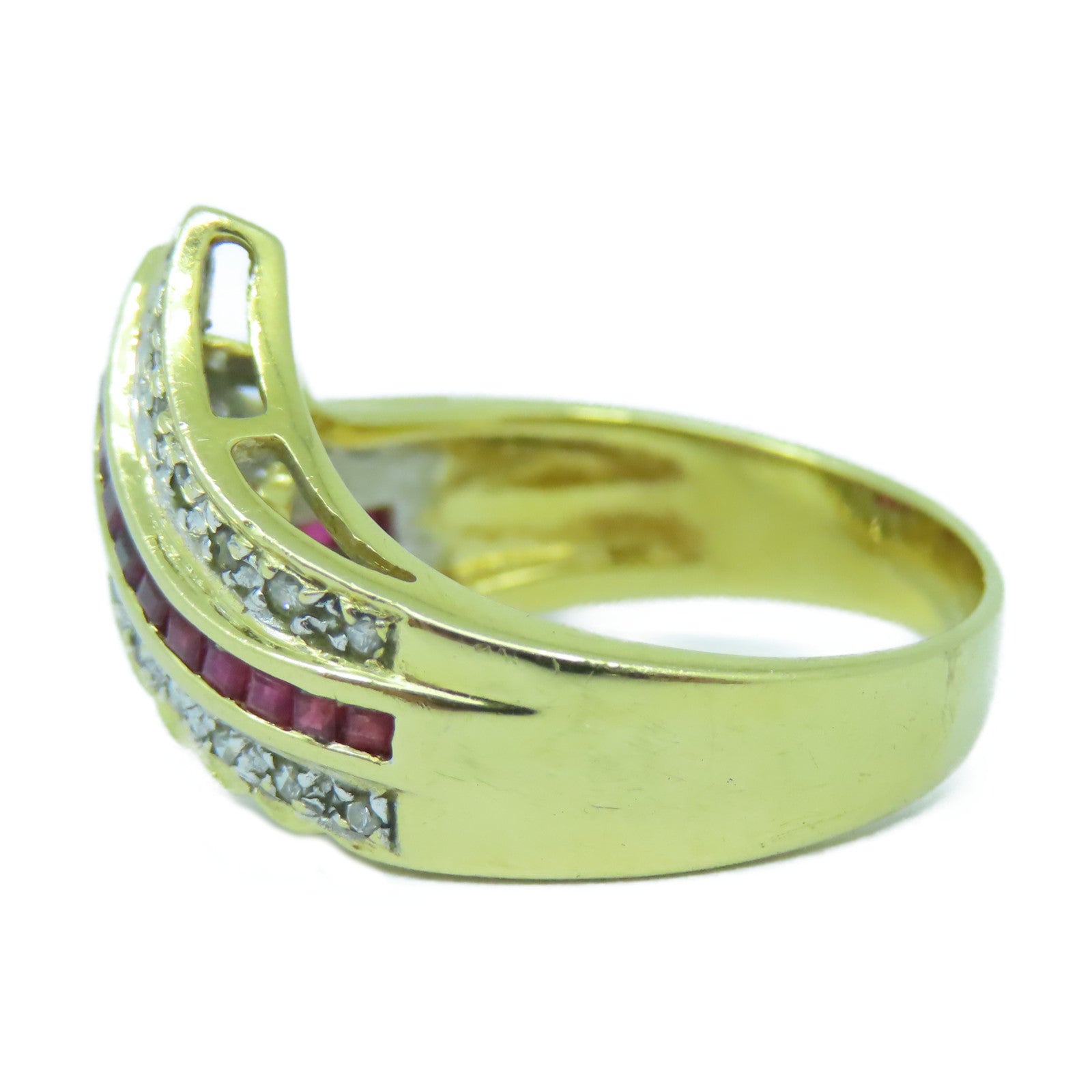 JEWELRY 【激減優惠】18K黃金Ruby Diamond Ring鑽石/紅寶石戒指US#6