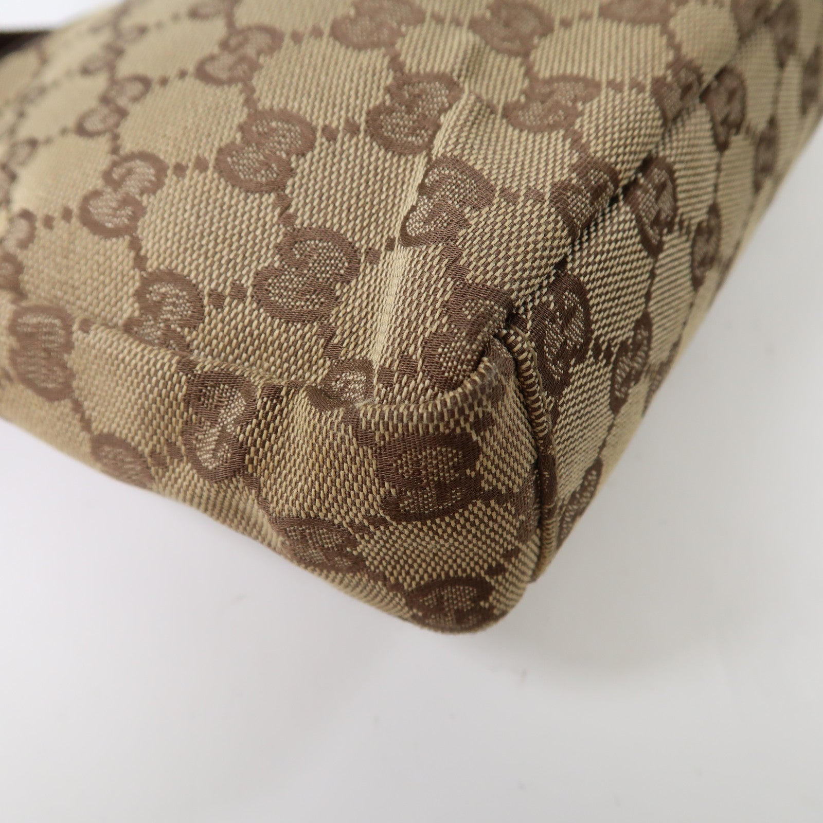 GUCCI 帆布Shoulder Bag銀扣肩背袋啡色