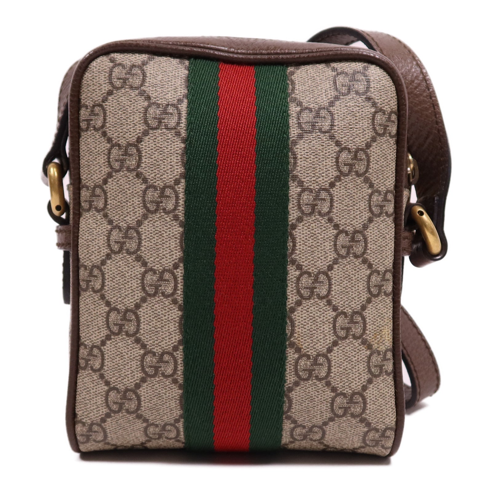 GUCCI 塗層帆布Shoulder Bag金扣肩背袋