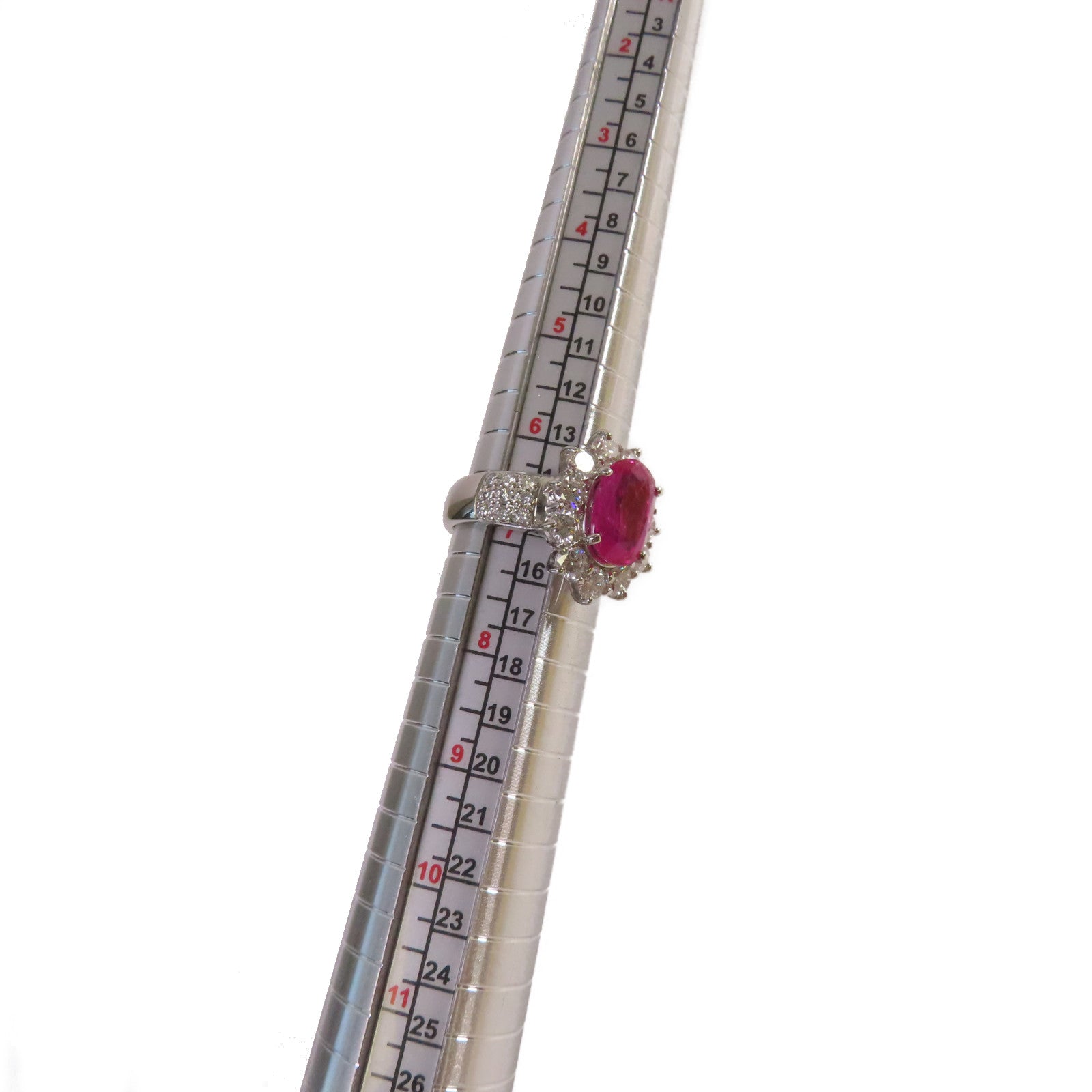JEWELRY 【激減優惠】PT900鉑金/4.17ct紅寶石/2.12ct鑽石Ruby Ring戒指US#6.75