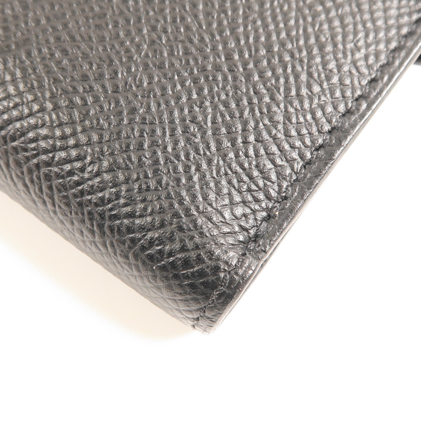 HERMES GHW Kelly Depliant Medium Wallet Epsom Leather Black