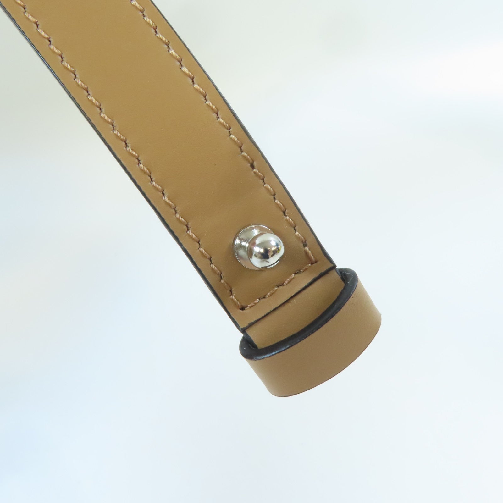 LOEWE 牛皮皮革Balloon Bag銀扣手挽肩背兩用袋啡色