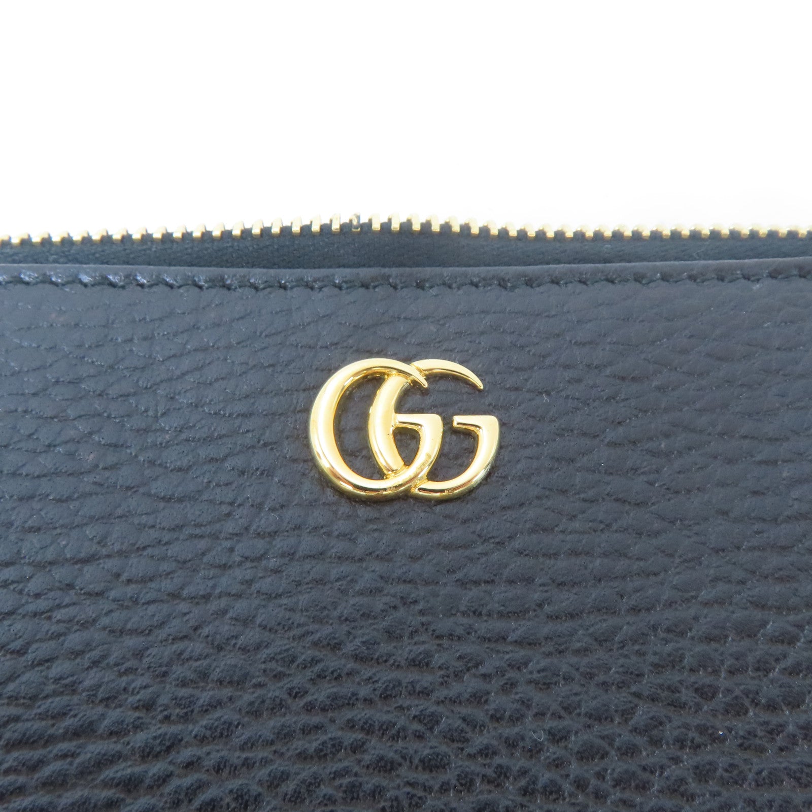 GUCCI 牛皮皮革Pouch金扣手拿包黑色