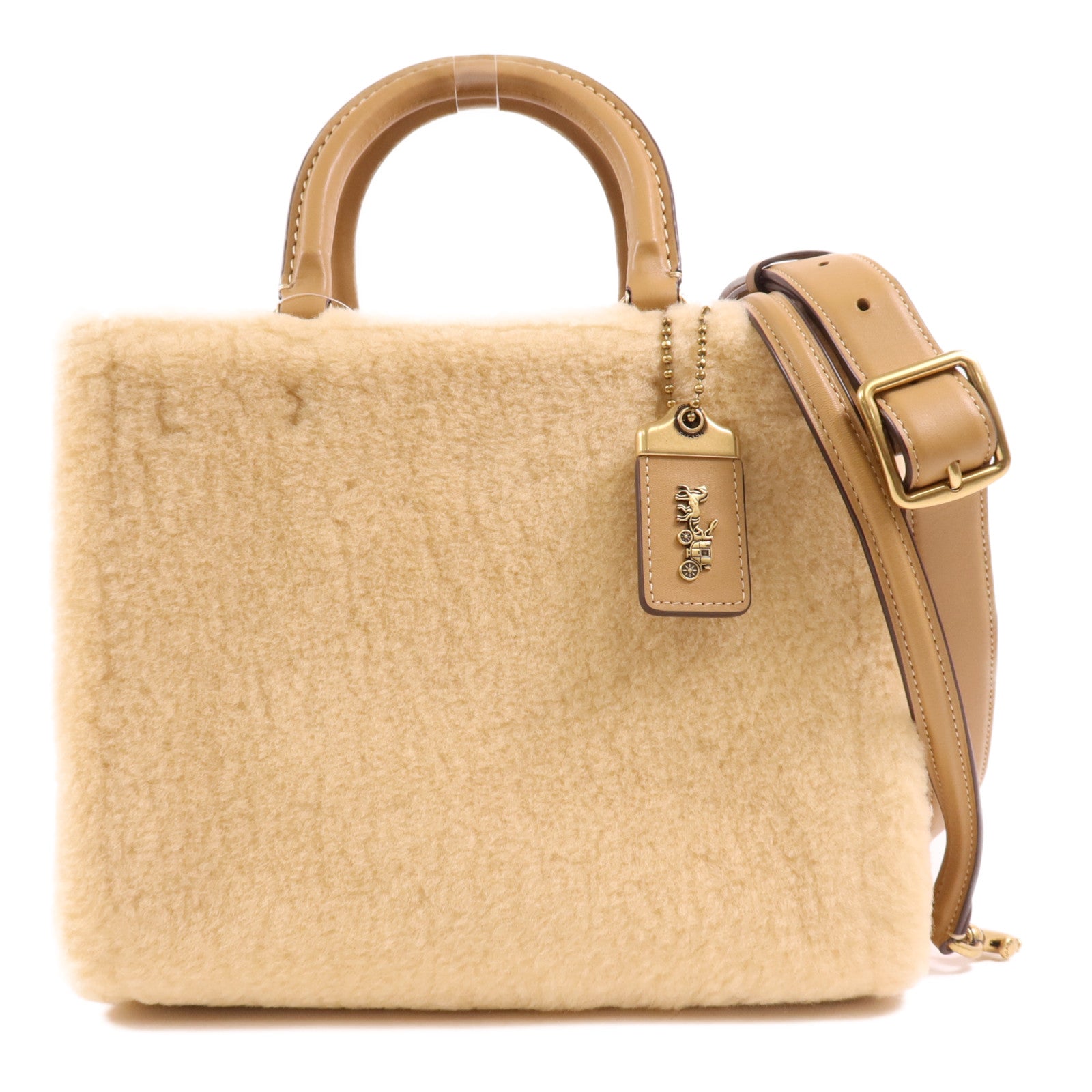 COACH 羊毛Rogue 25金扣手挽肩背兩用袋