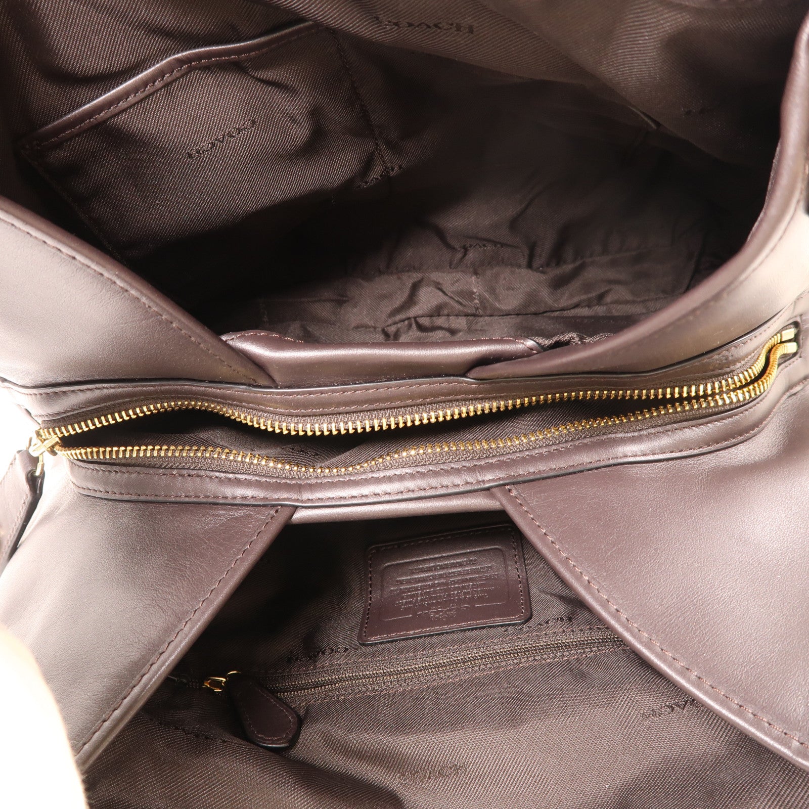 COACH 帆布Shoulder Bag金扣肩背袋棕色