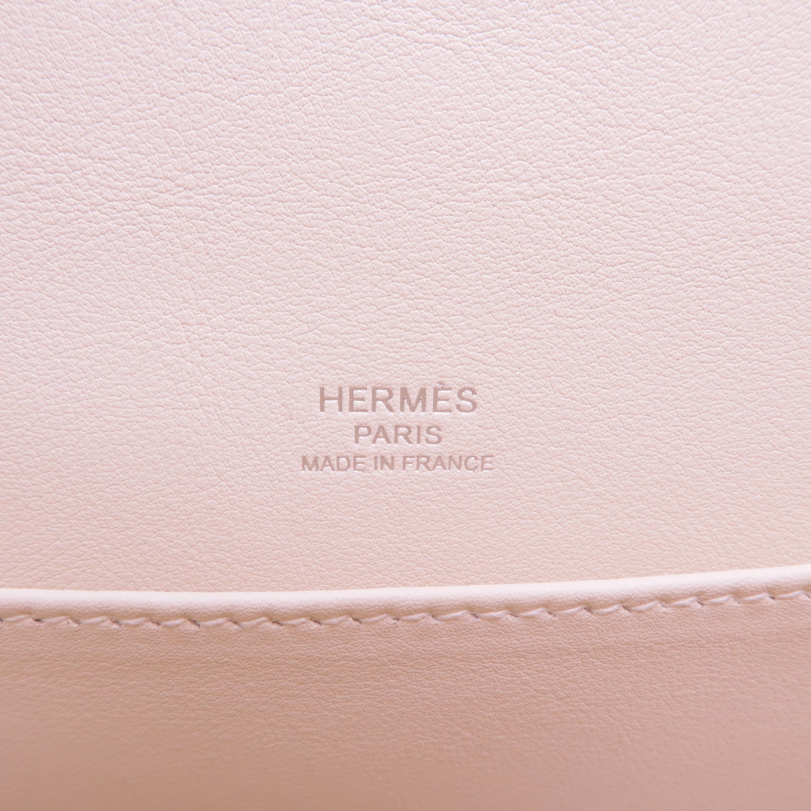 HERMES Chevre皮革Geta銀扣肩背袋Mauve Pale