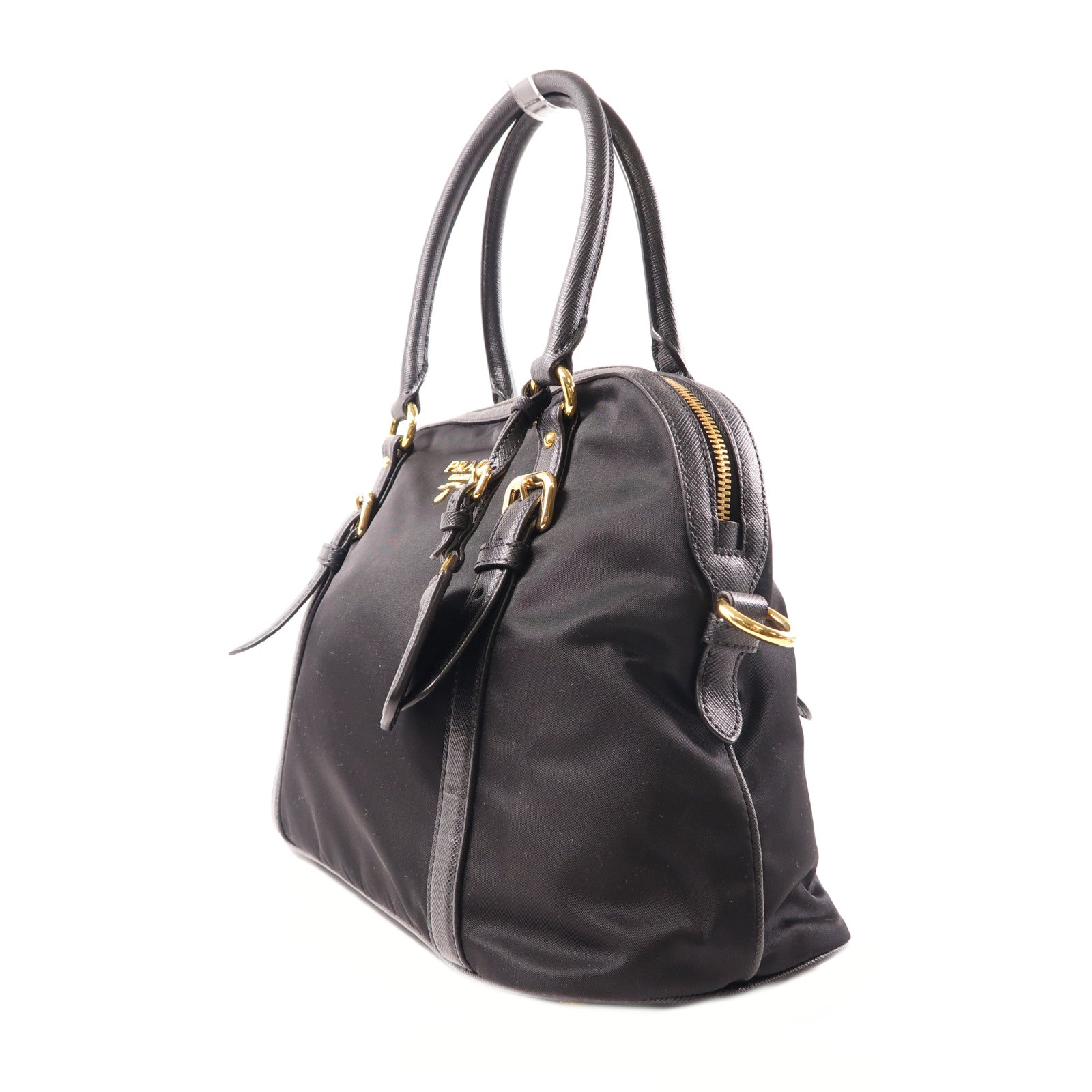 PRADA 尼龍2 Way Shoulder金扣手挽肩背兩用袋黑色