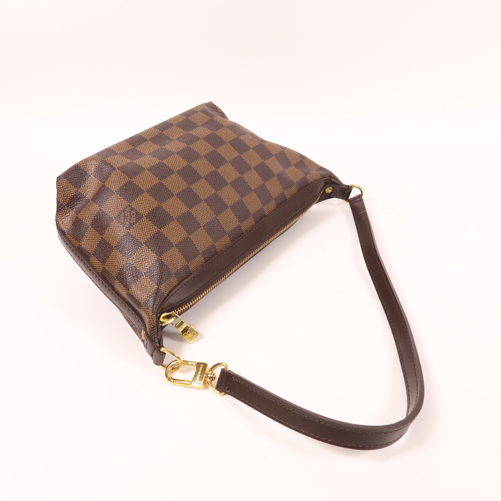 LOUIS VUITTON Damier Illovo PM金扣肩背袋棕色
