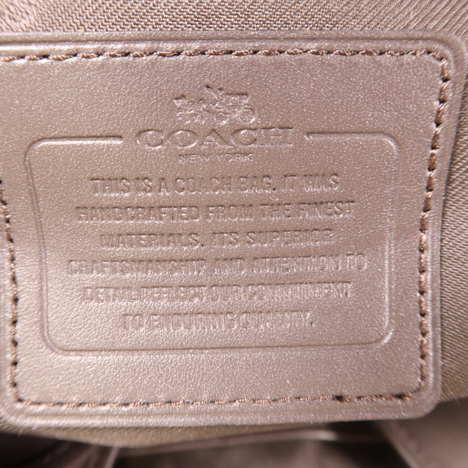 COACH 帆布Shoulder Bag金扣肩背袋棕色