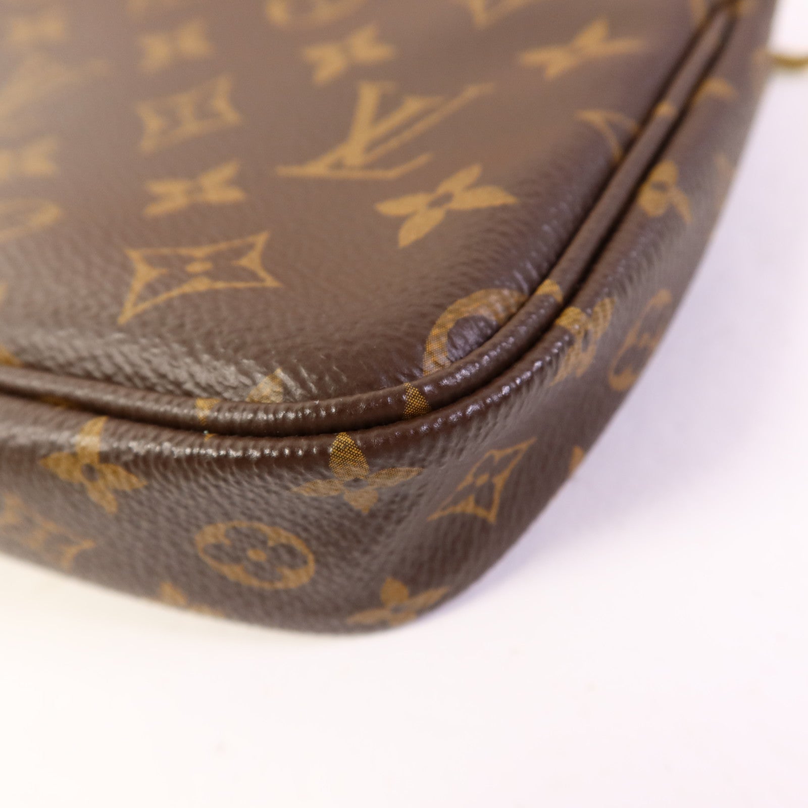 LOUIS VUITTON Monogram Multi Pochette Accessoires金扣手挽肩背兩用袋棕色