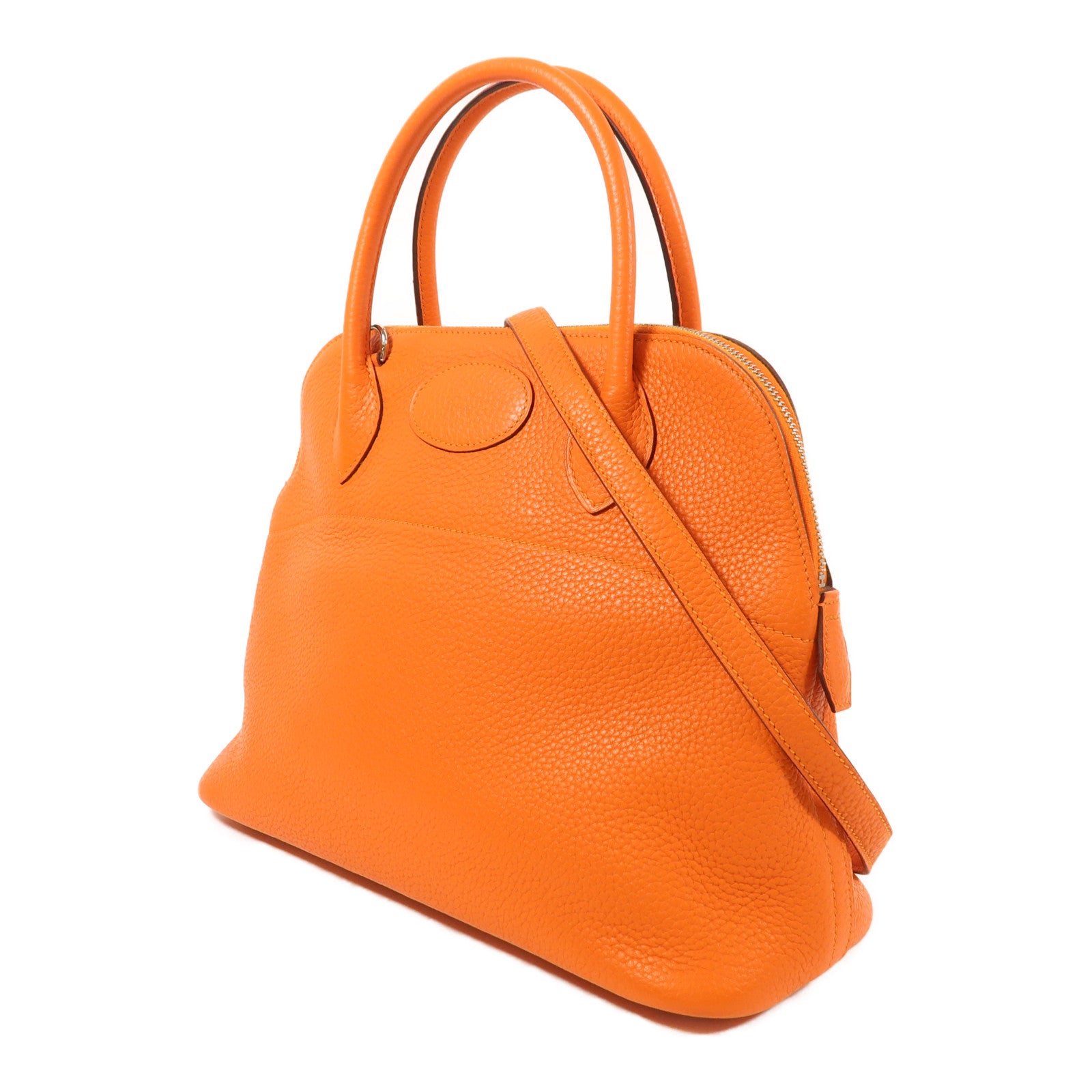 HERMES Clemence皮革Bolide 31銀扣手挽肩背兩用袋