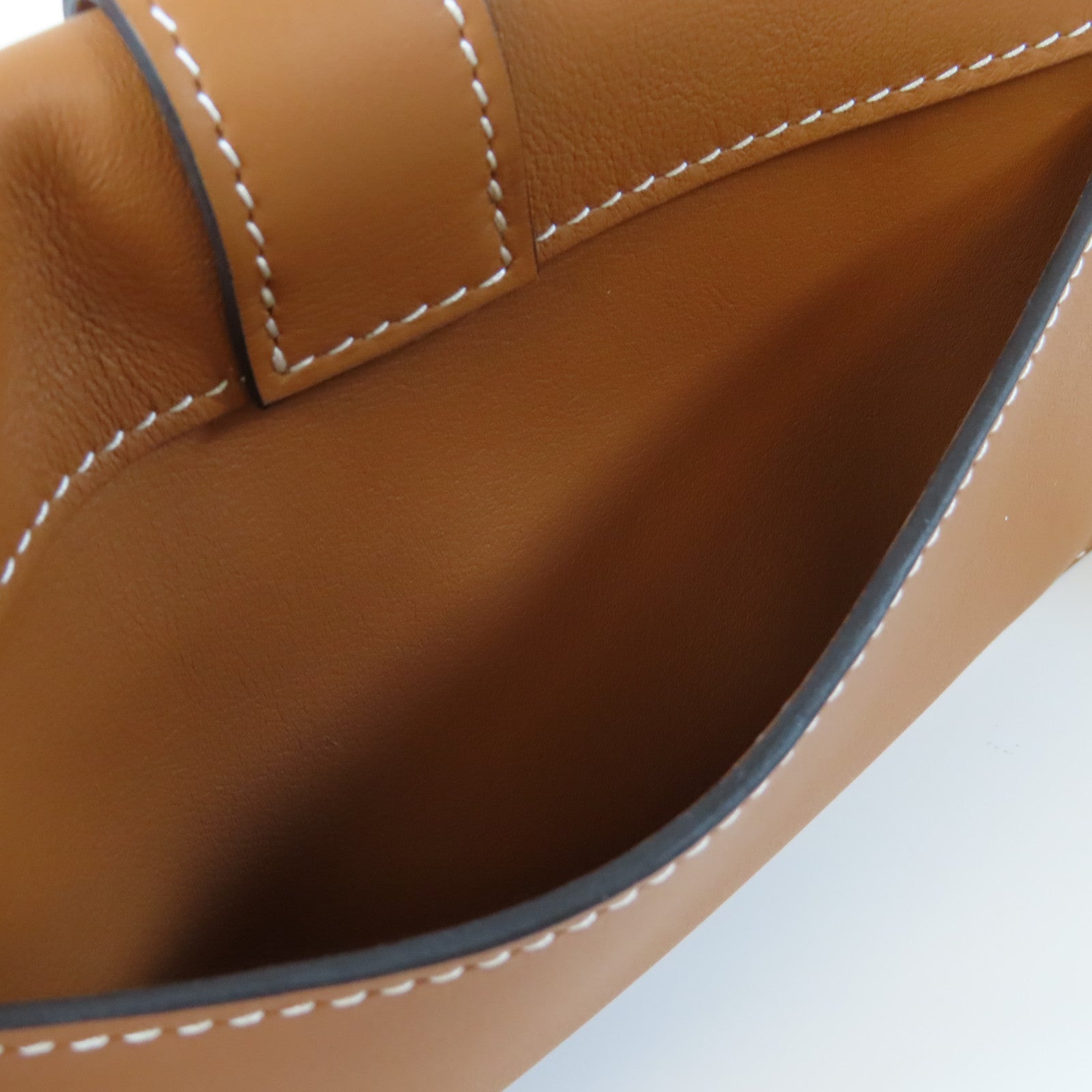 HERMES 【激減優惠】Swift皮革Elan Pocket 24 Belt金扣皮帶金色/經典駝色