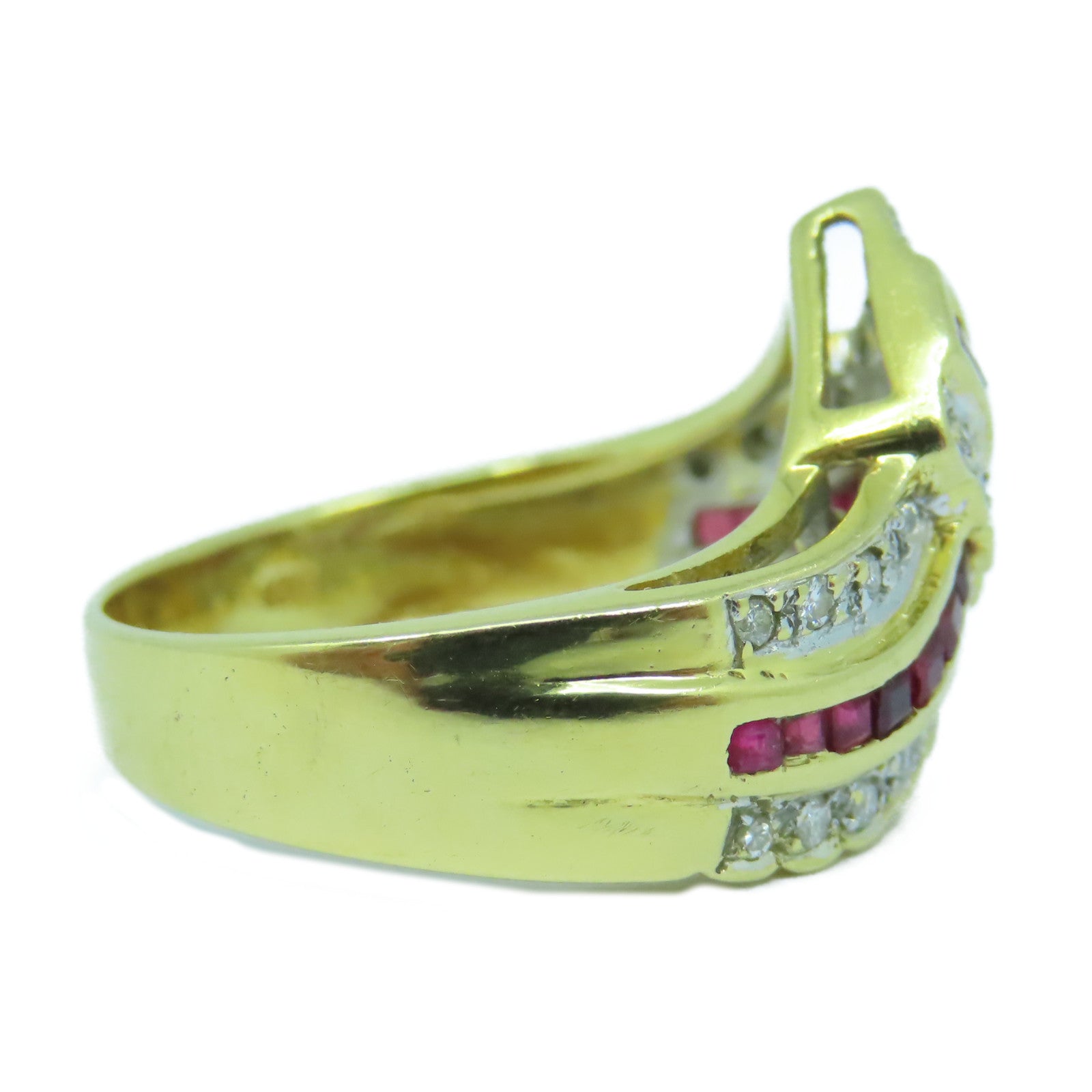 JEWELRY 【激減優惠】18K黃金Ruby Diamond Ring鑽石/紅寶石戒指US#6