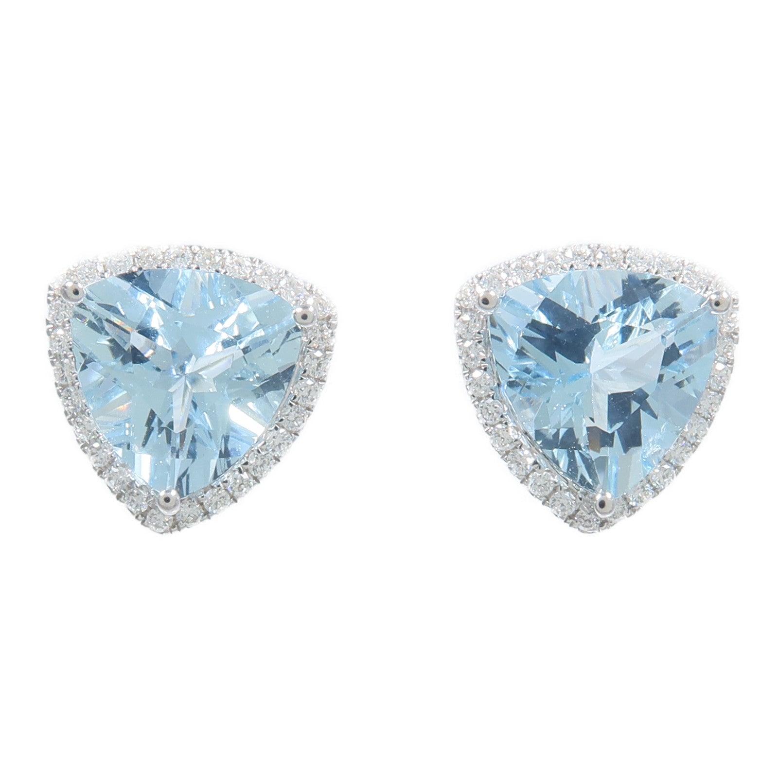 JEWELRY 18K白金Aquamarine Diamond Earrings海藍寶石/鑽石耳環