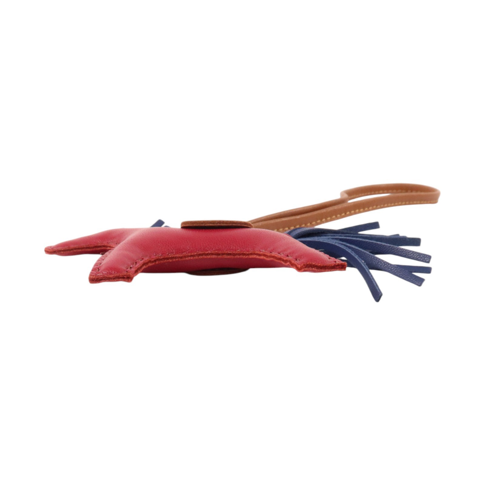 HERMES Milo皮革Rodeo PM掛飾Rubis/Fauve/Blue