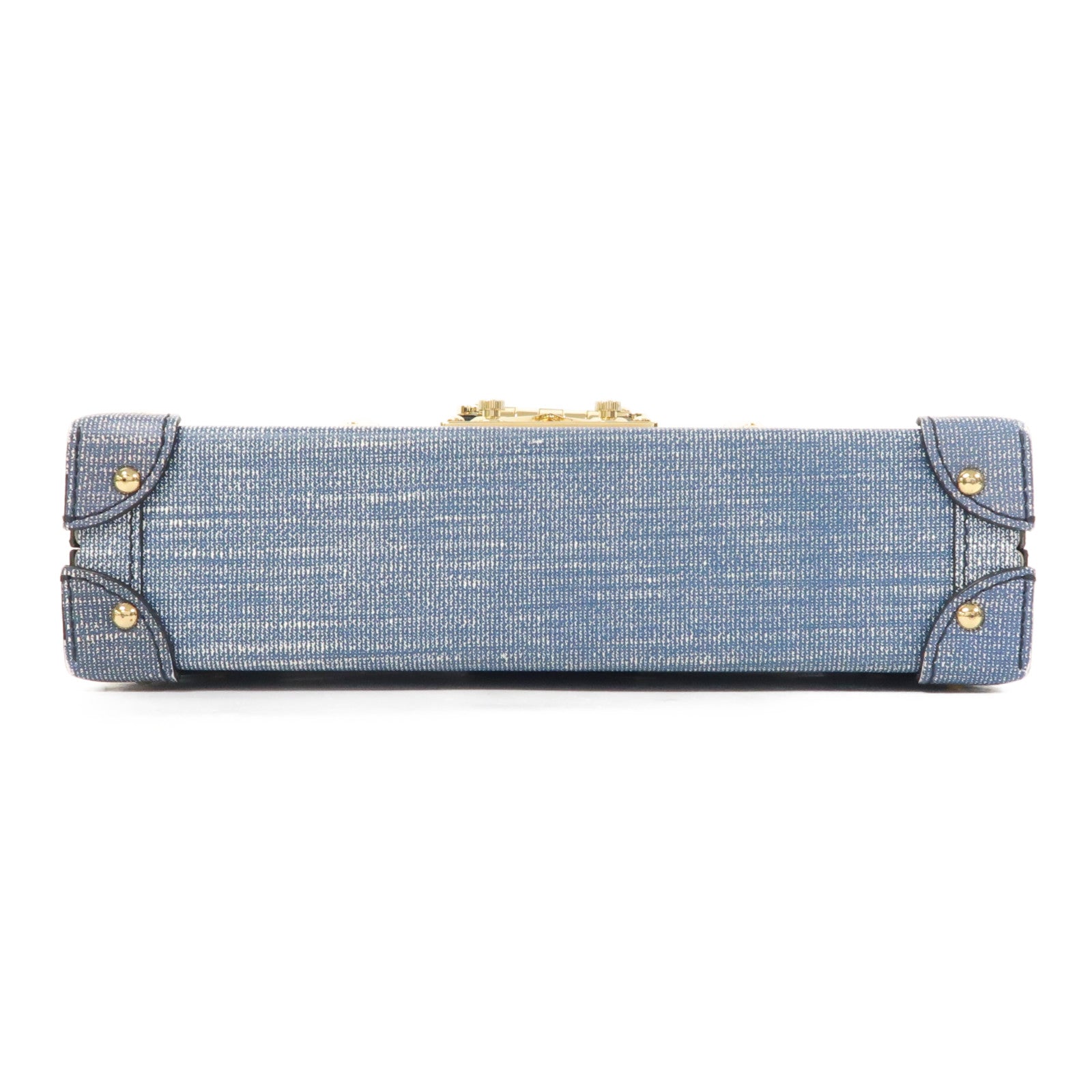 LOUIS VUITTON 【激減優惠】塗層帆布Denim Petite Malle金扣肩背袋藍色