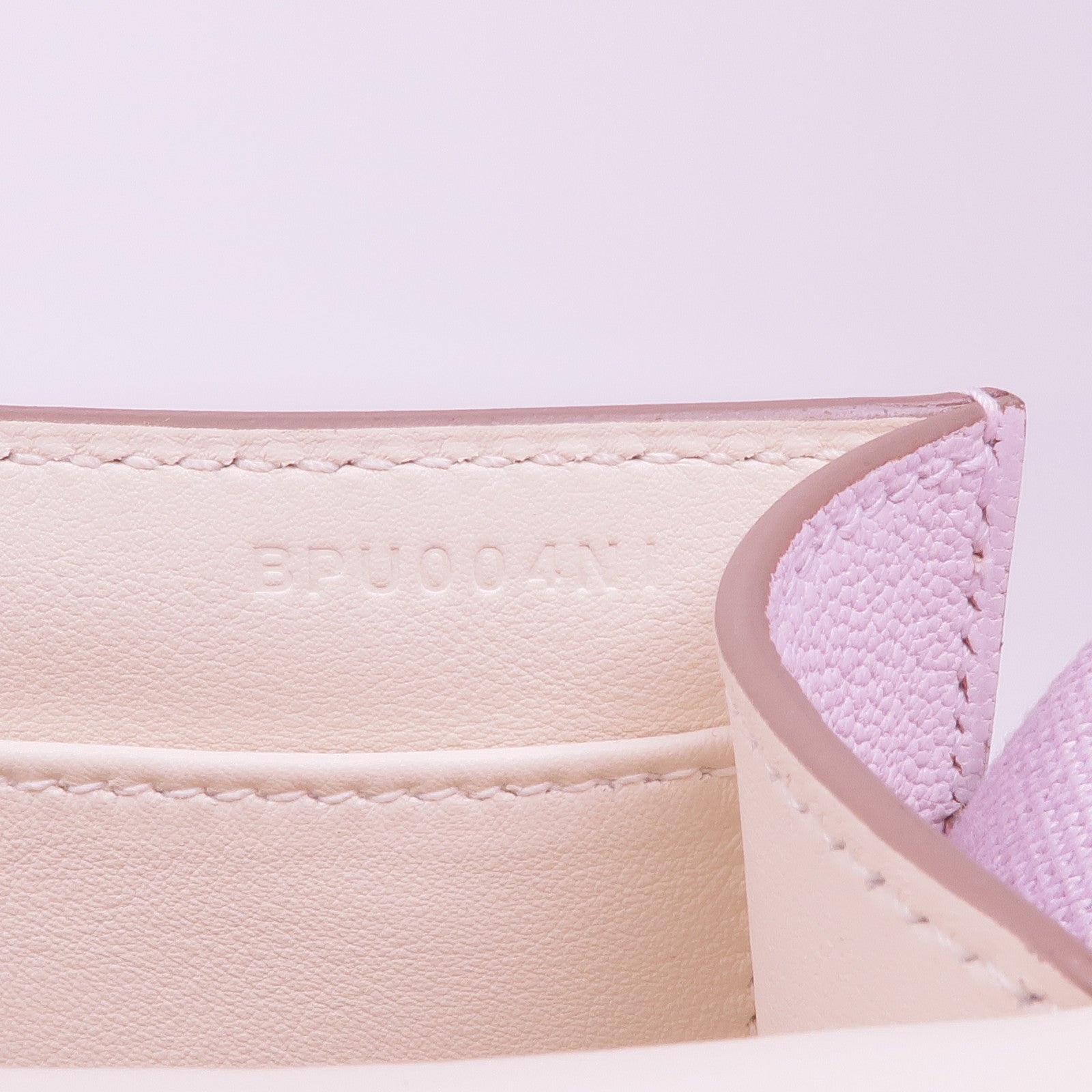 HERMES Chevre皮革Geta銀扣肩背袋Mauve Pale