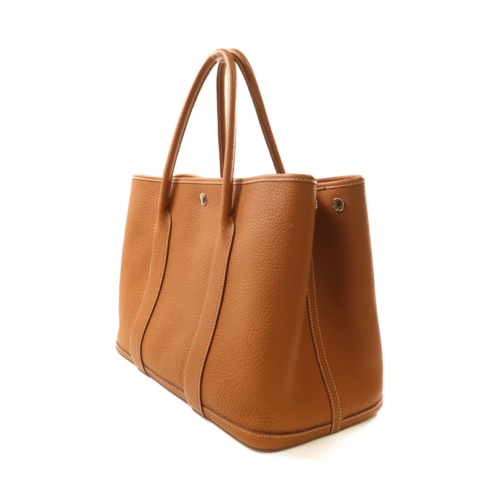HERMES Negonda皮革Garden Party PM銀扣手挽袋Gold