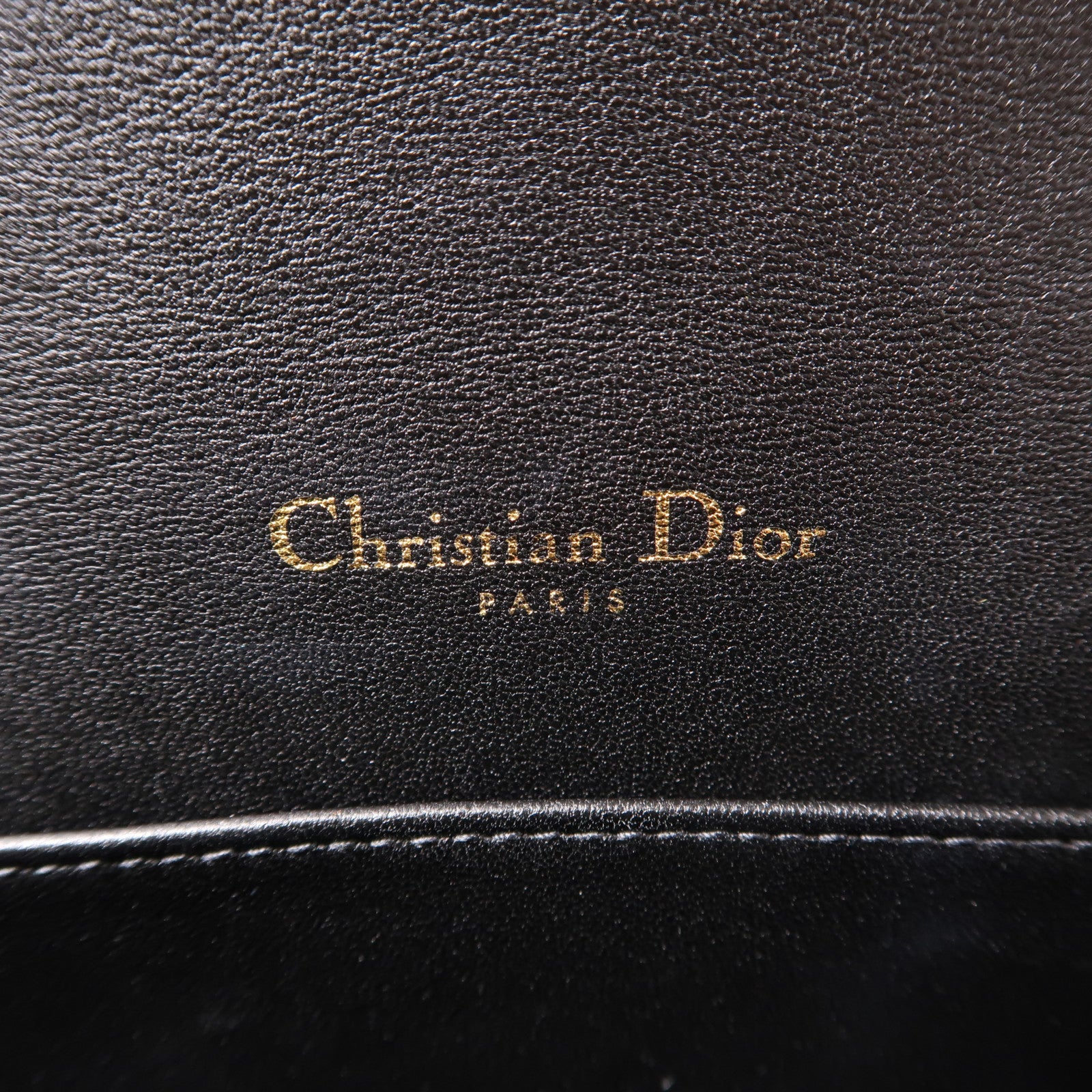 Dior 牛皮皮革Chain Shoulder金扣鏈帶肩背袋黑色