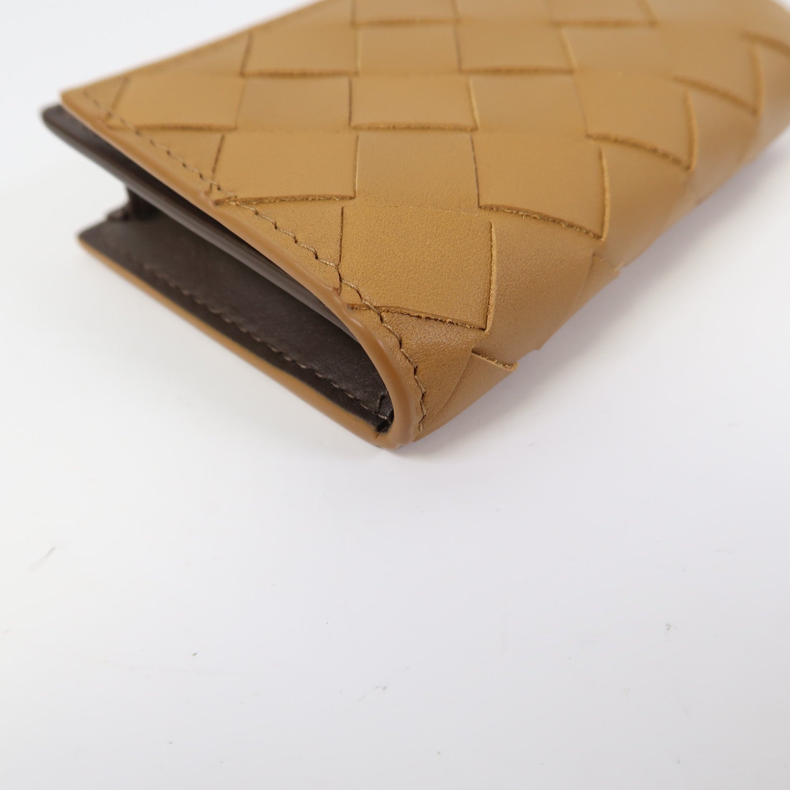 BOTTEGA VENETA 【激減優惠】織紋皮革Card Case卡片套棕色/淺棕色