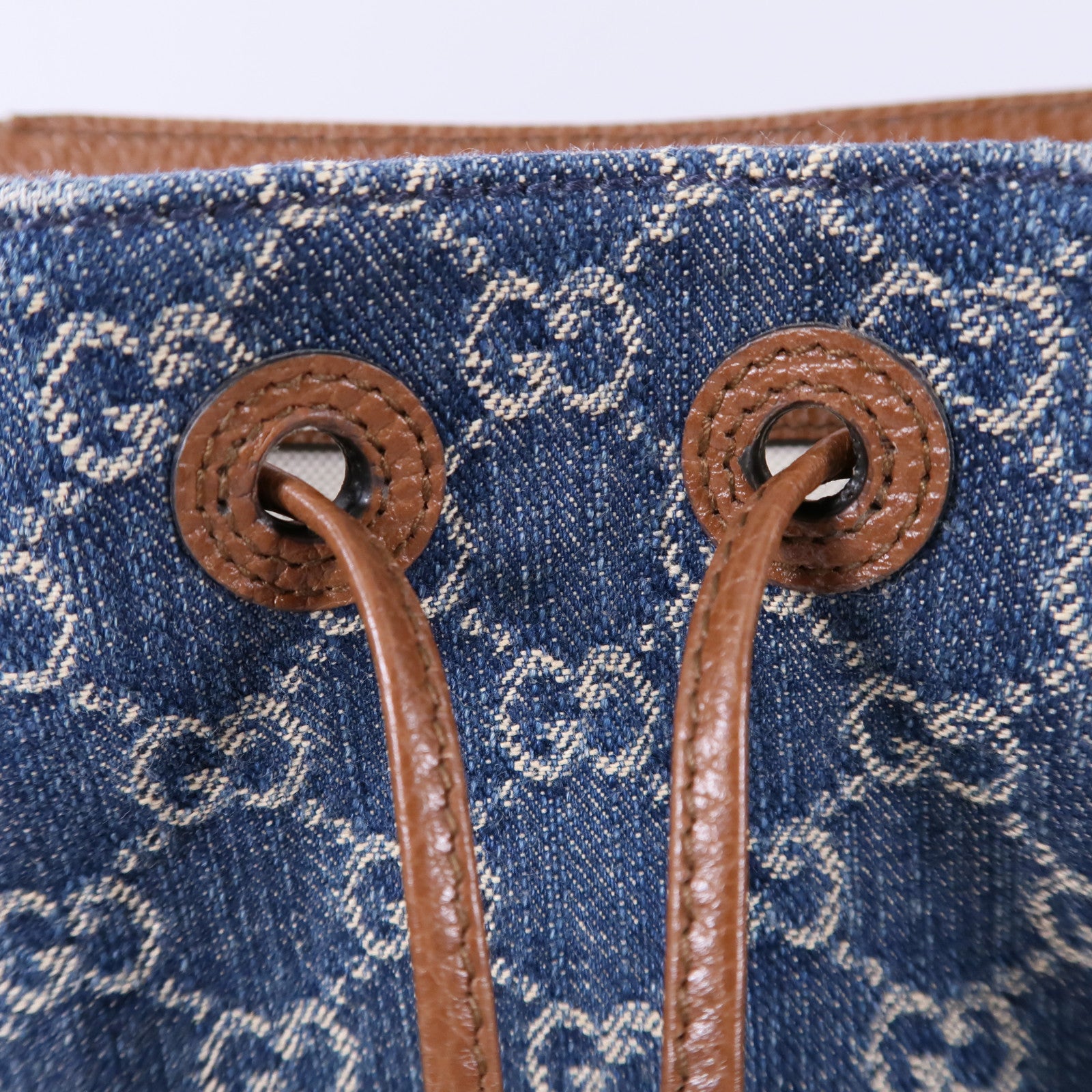 GUCCI 牛仔布/牛皮皮革GG Backpack背包