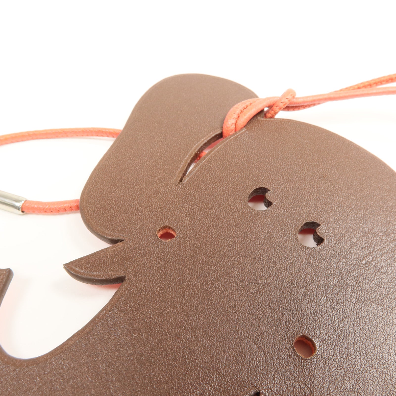 HERMES Epsom皮革Petit H Charm掛飾Capucine