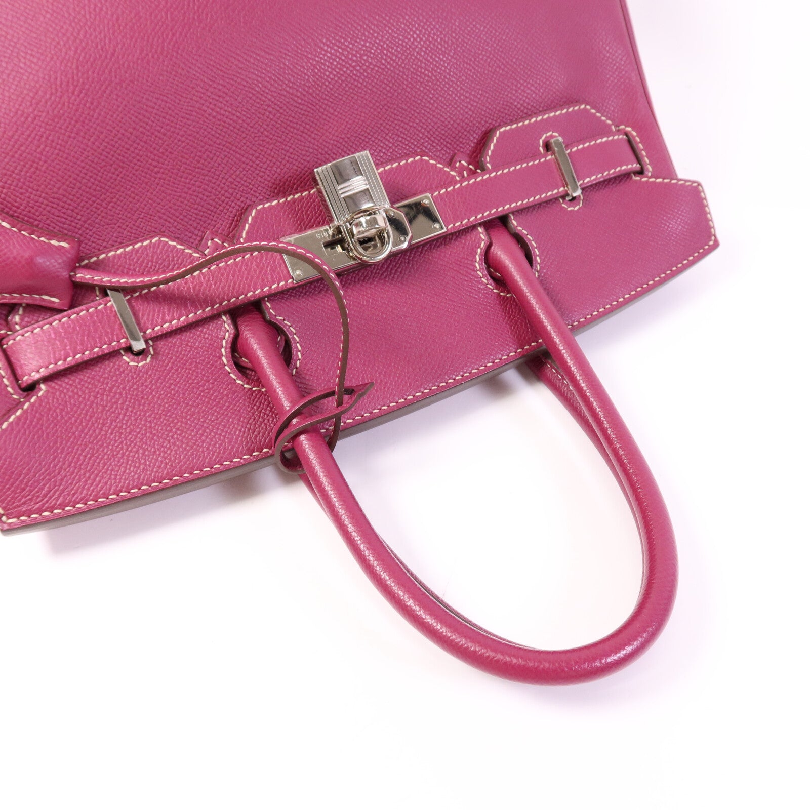 HERMES Epsom皮革Birkin 30銀扣手挽袋Tosca/Rose Tyrien