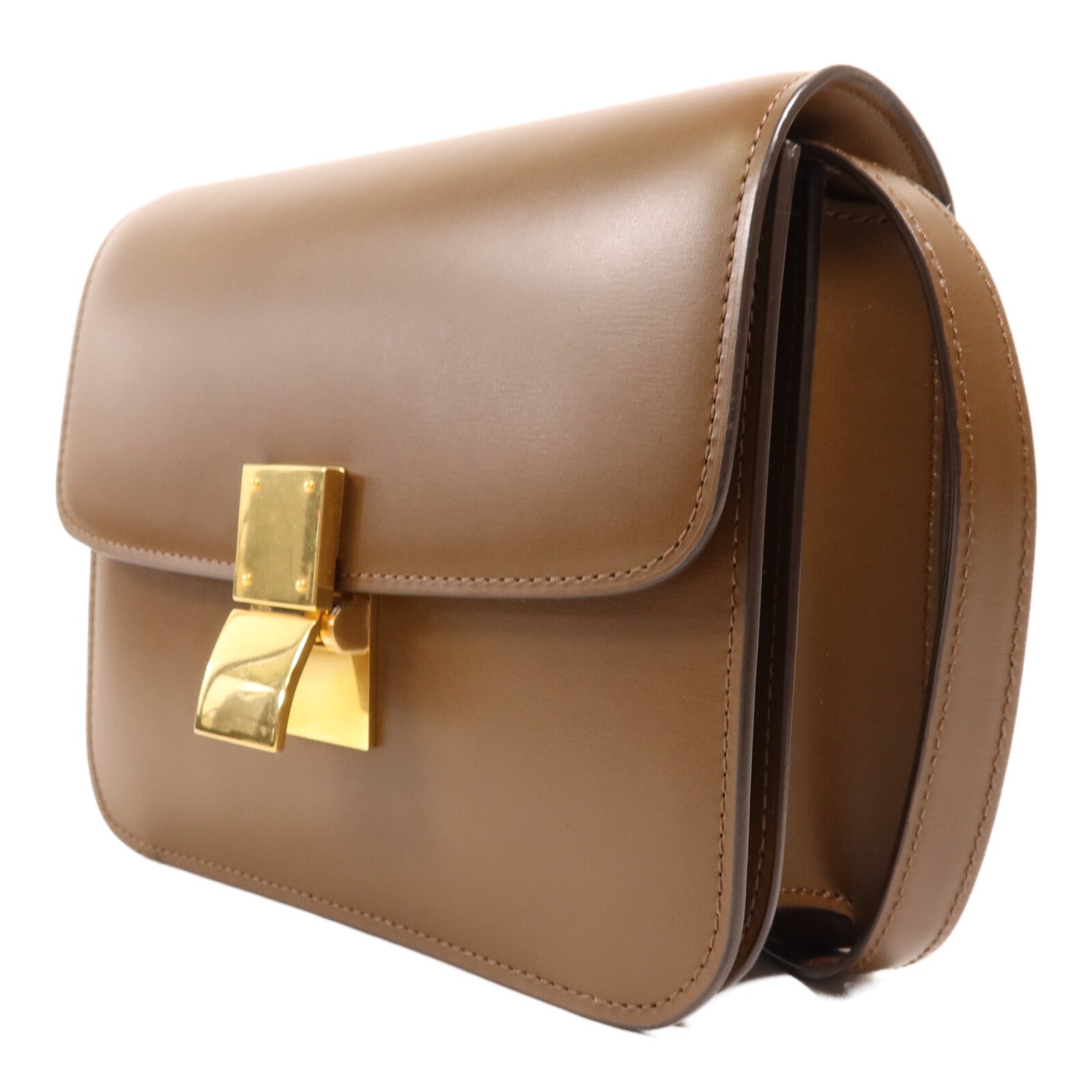 CELINE 牛皮皮革Mini Classic Box金扣肩背袋