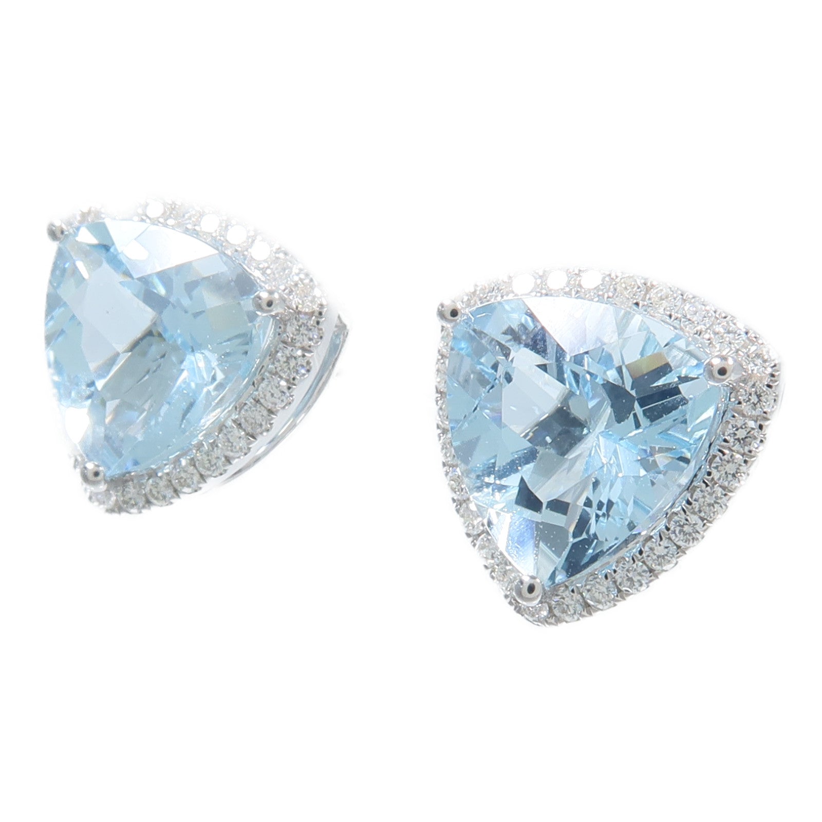 JEWELRY 18K白金Aquamarine Diamond Earrings海藍寶石/鑽石耳環