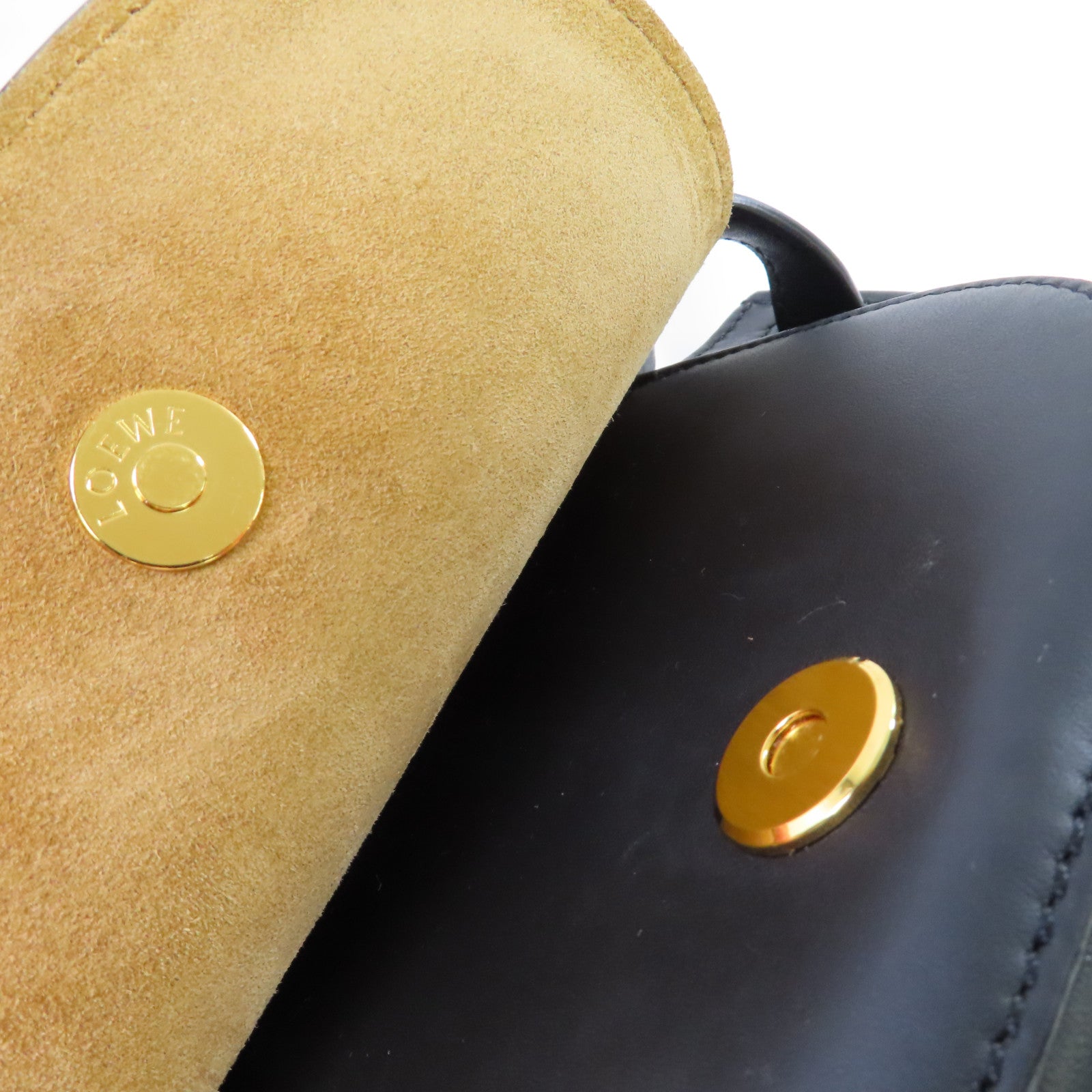 LOEWE 【激減優惠】牛皮皮革Mini Gate Shoulder Bag銀扣肩背袋黑色
