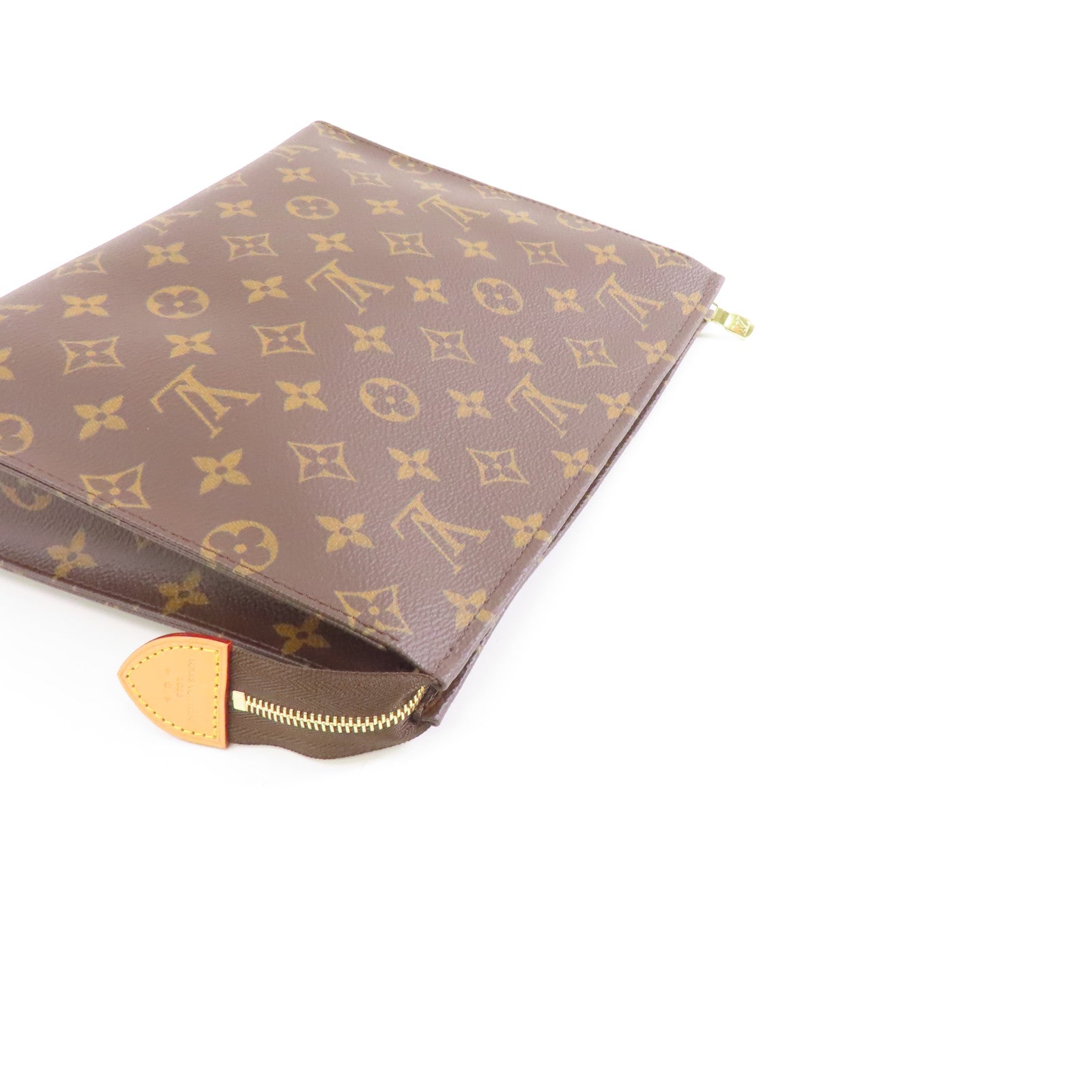LOUIS VUITTON Monogram Pouch金扣手拿包啡色