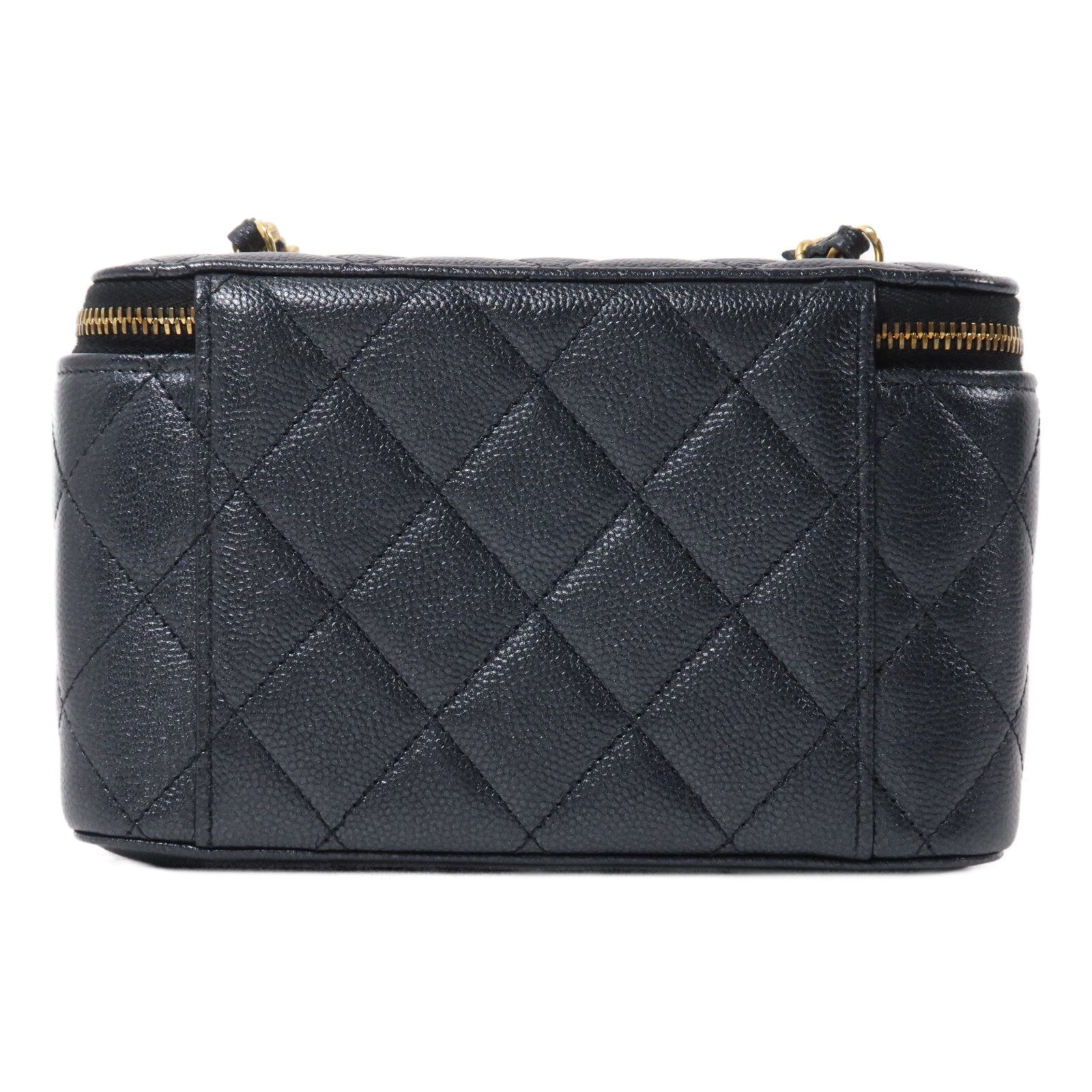 CHANEL 牛皮皮革Vanity Case鏈帶肩背袋