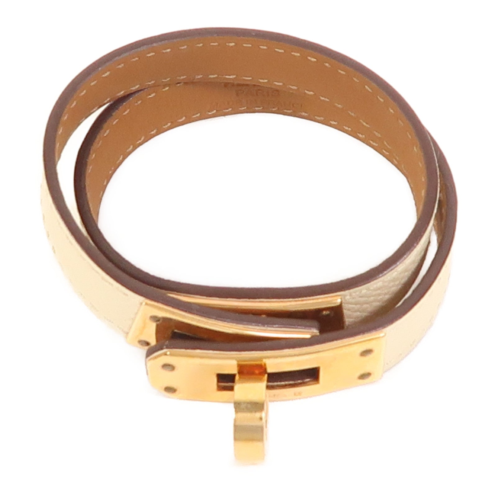 HERMES Epsom皮革Kelly Double Tour T1手鐲Nata