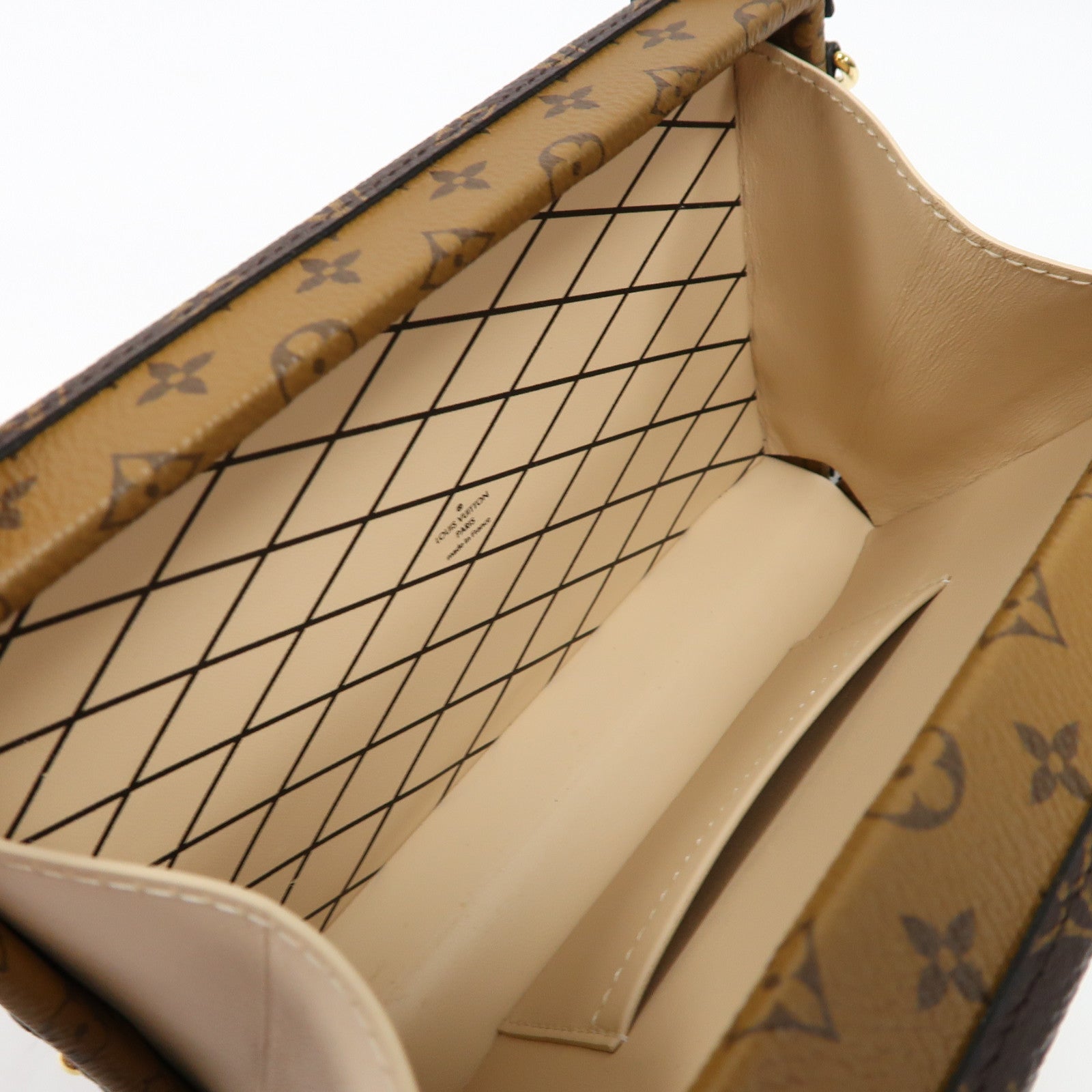 LOUIS VUITTON Monogram Reverse Petite Malle金扣肩背袋啡色