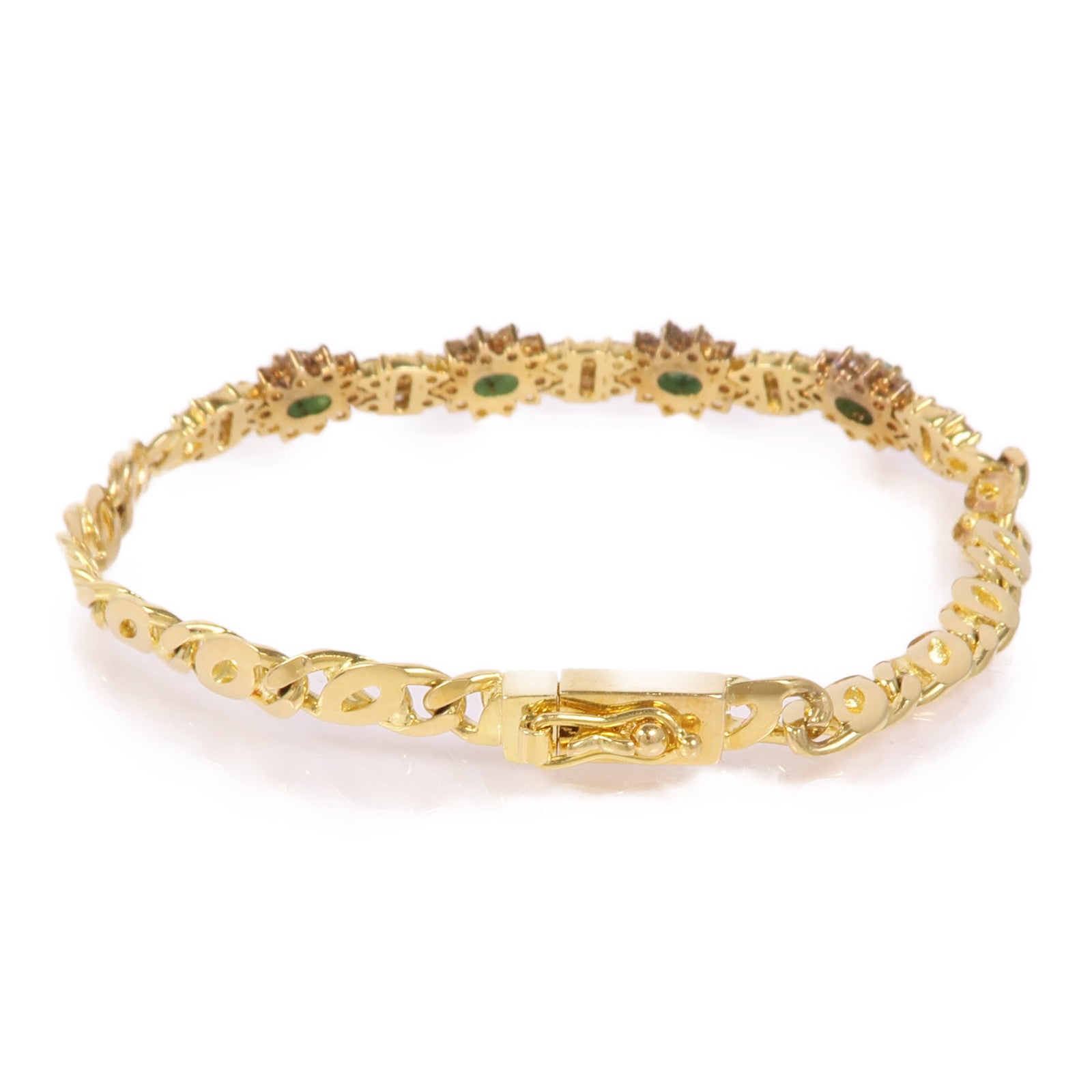 JEWELRY 18K黃金Emerald/Diamond Bracelet綠寶石/鑽石手鏈