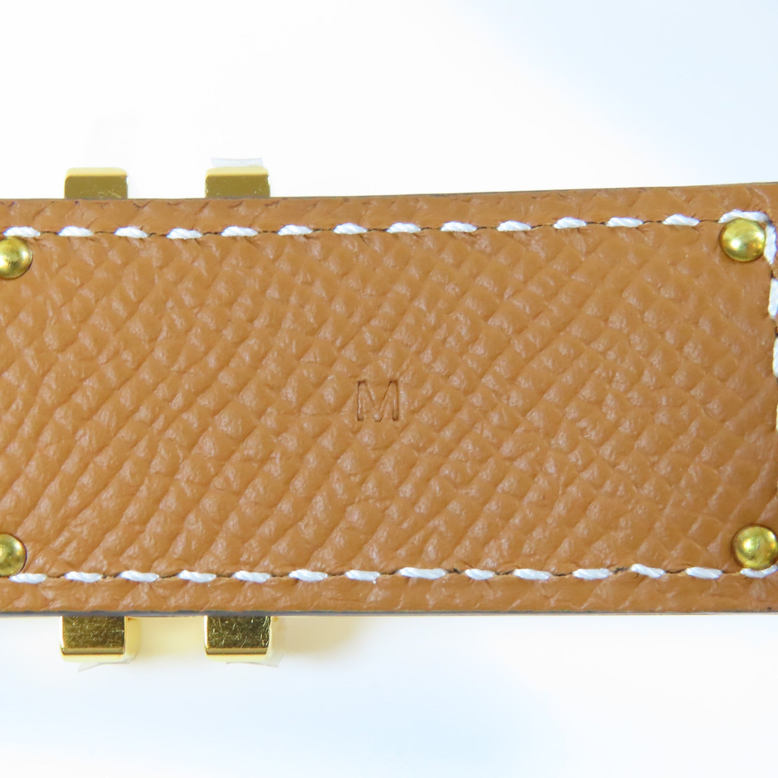 HERMES 【激減優惠】Swift皮革Elan Pocket 24 Belt金扣皮帶金色/經典駝色