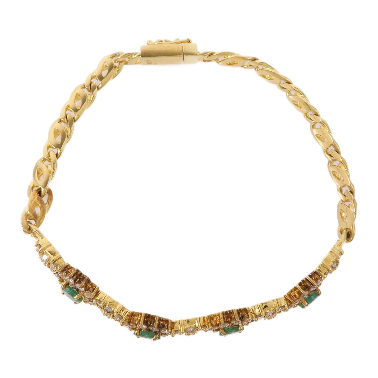 JEWELRY 18K黃金Emerald/Diamond Bracelet綠寶石/鑽石手鏈