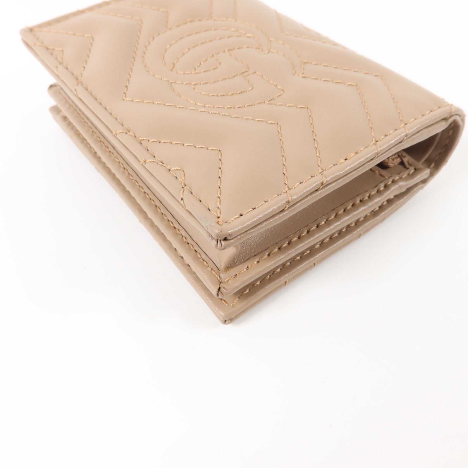GUCCI 牛皮皮革GG Marmont Card Case Wallet金扣錢包
