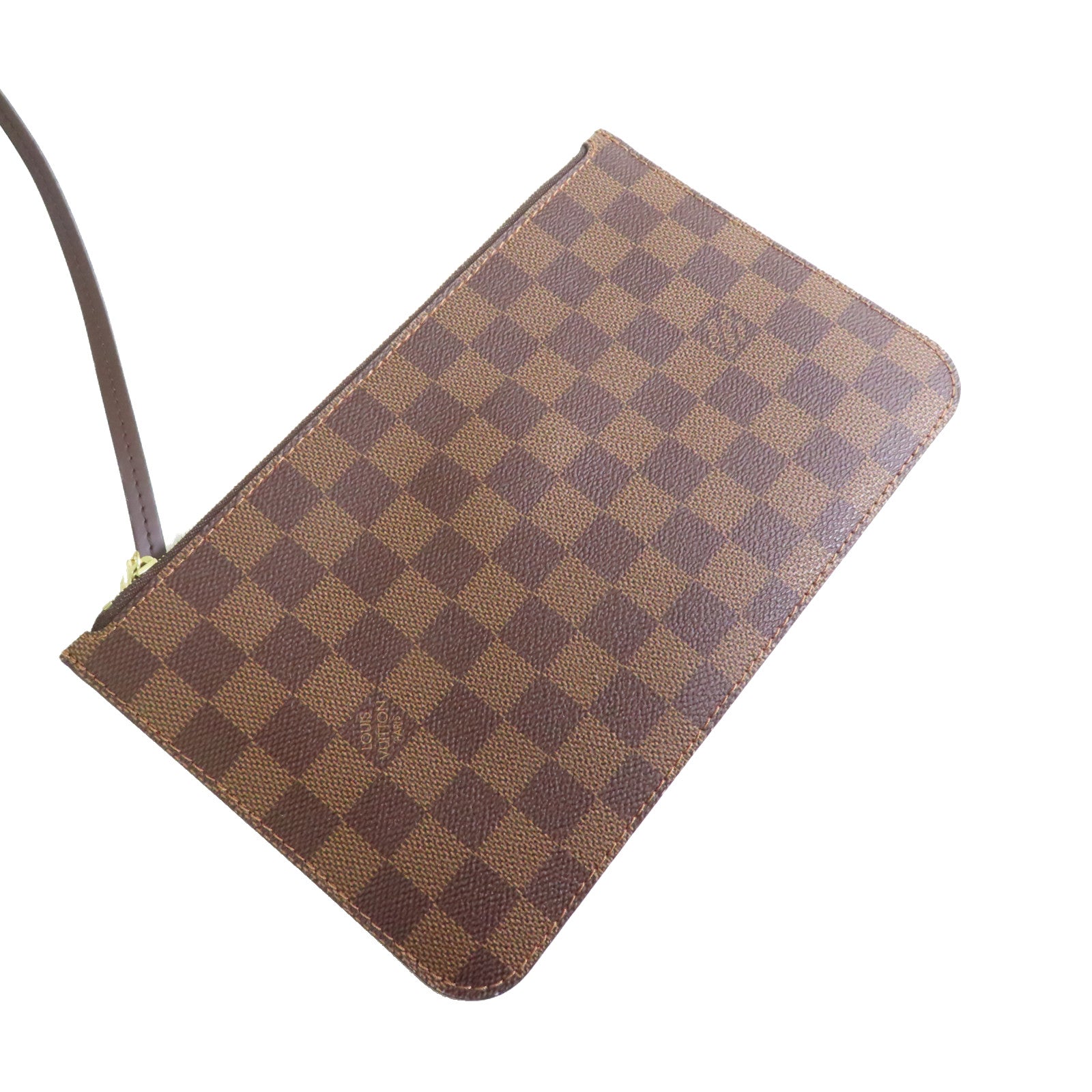 LOUIS VUITTON Damier Ebene Neverfull MM Tote Bag金扣肩背袋啡色/紅色