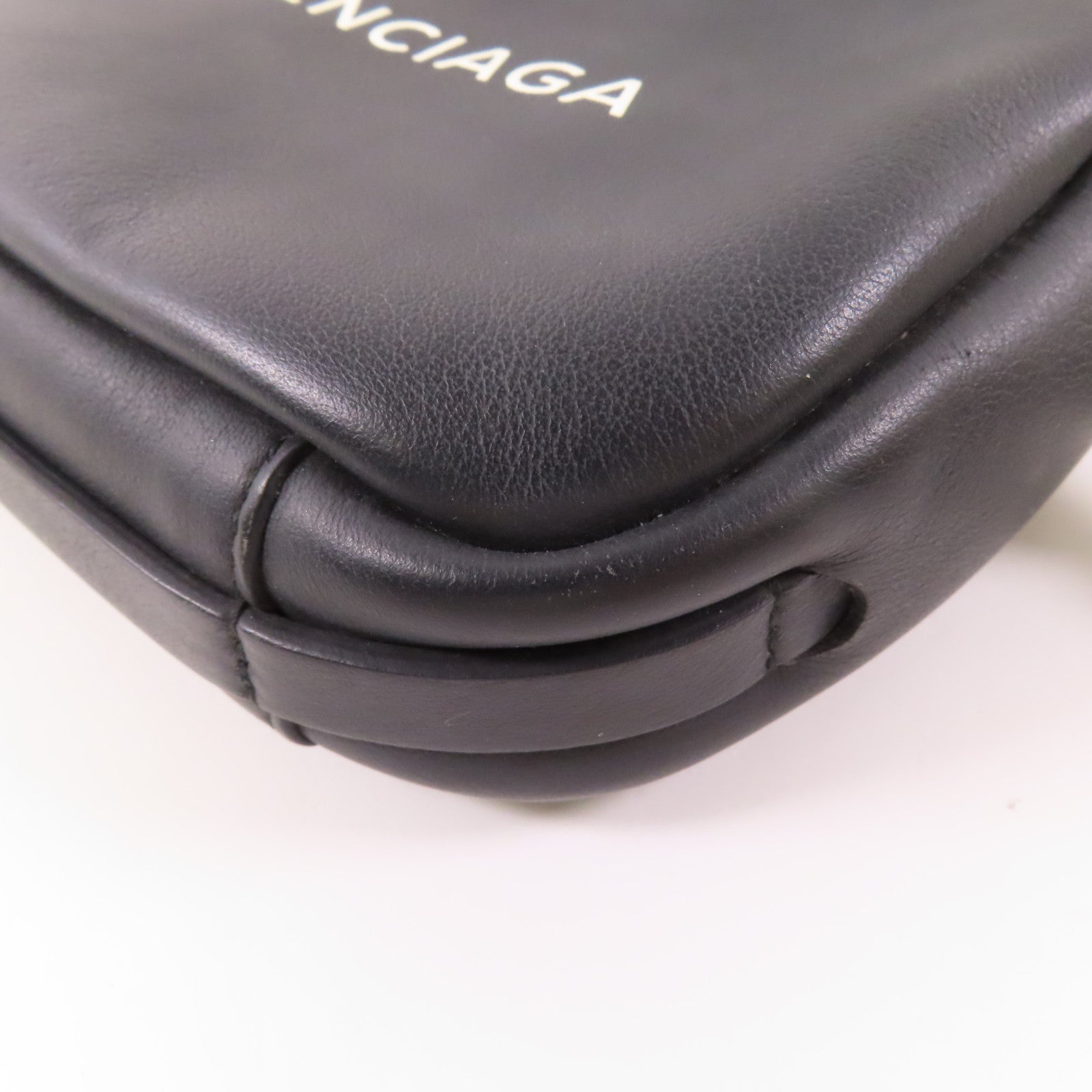 BALENCIAGA SHW Everyday Camera Shoulder Bag 489809 Calfskin Leather Black