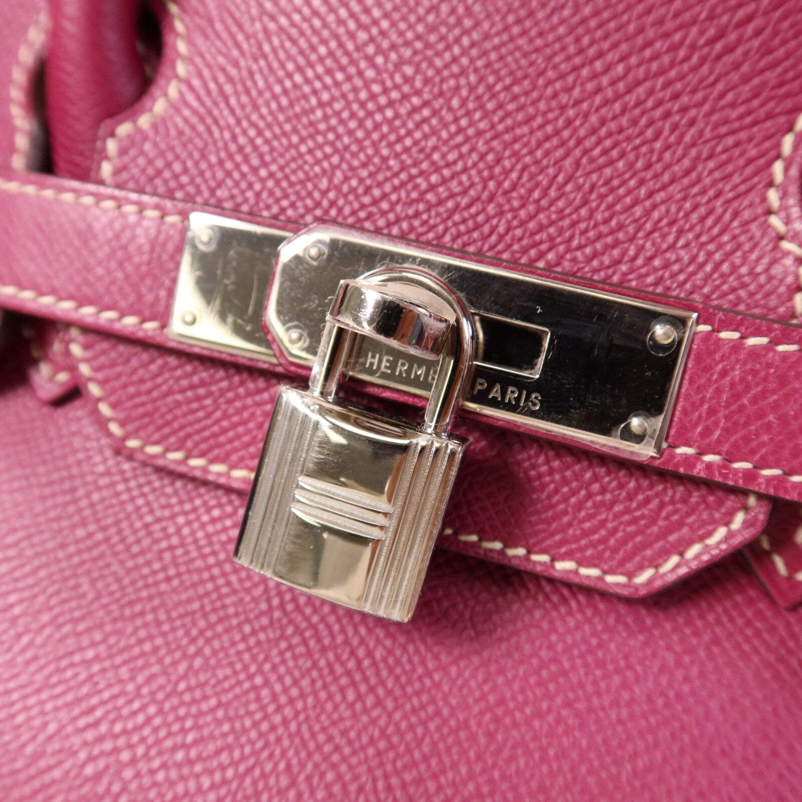 HERMES Epsom皮革Birkin 30銀扣手挽袋Tosca/Rose Tyrien